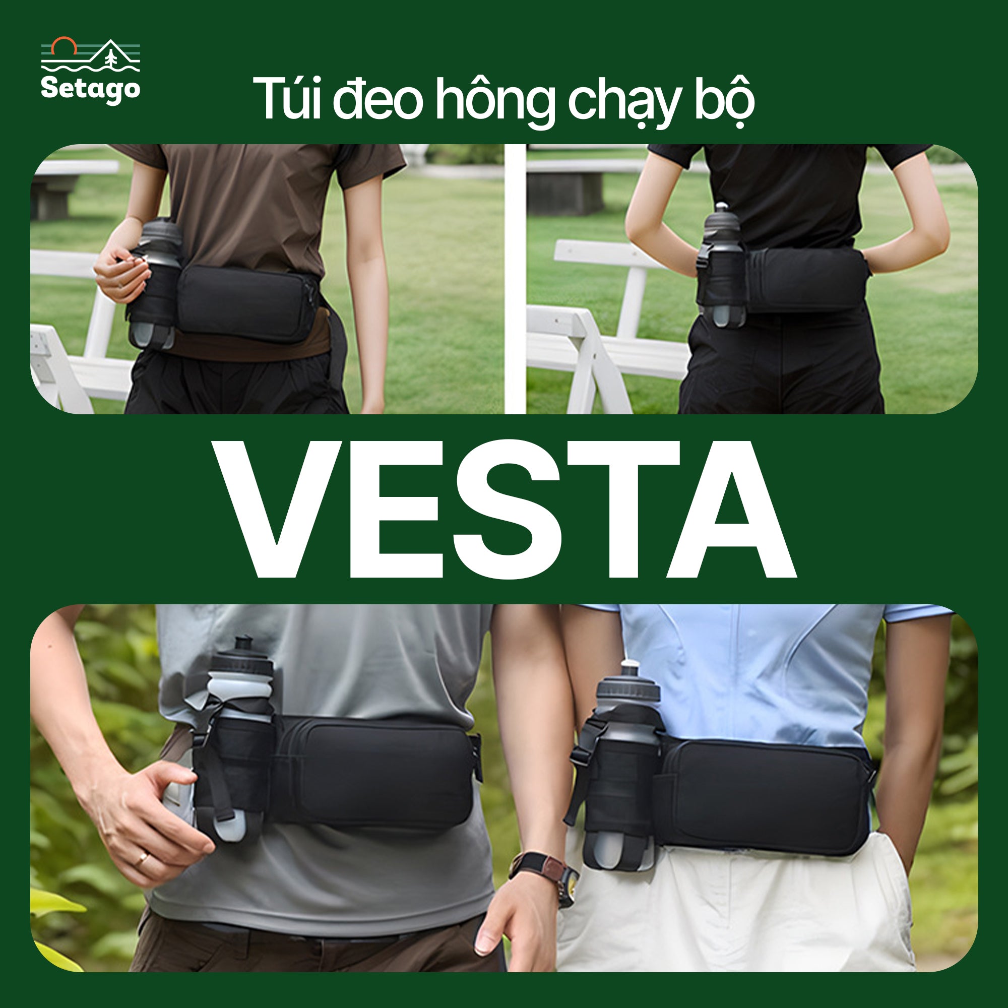 Túi đeo hông chạy bộ kèm chai nước – Nhỏ gọn, tiện lợi, đồng hành mọi cung đường