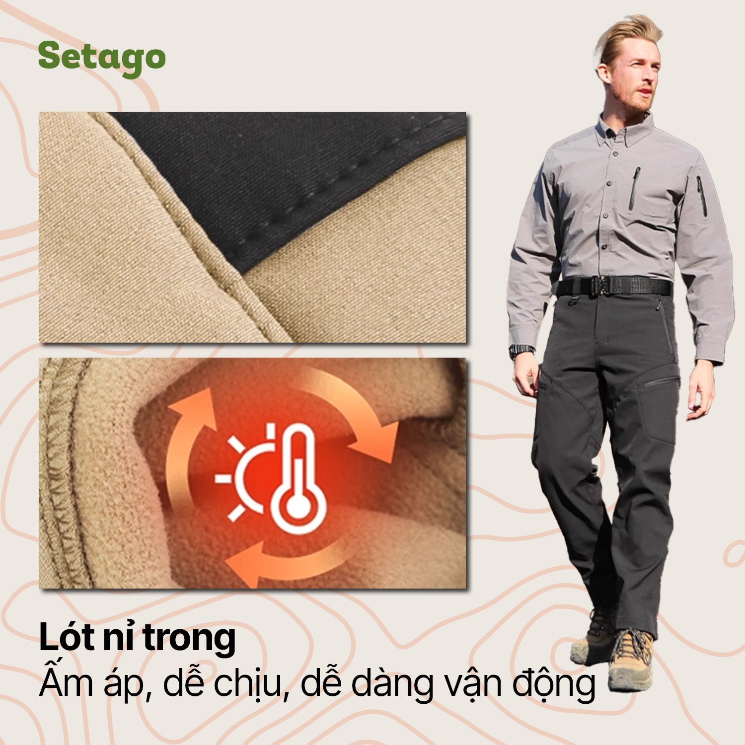 Quần dã ngoại, leo núi mùa đông Orcas - ấm áp, dày dặn, phù hợp mùa thu đông