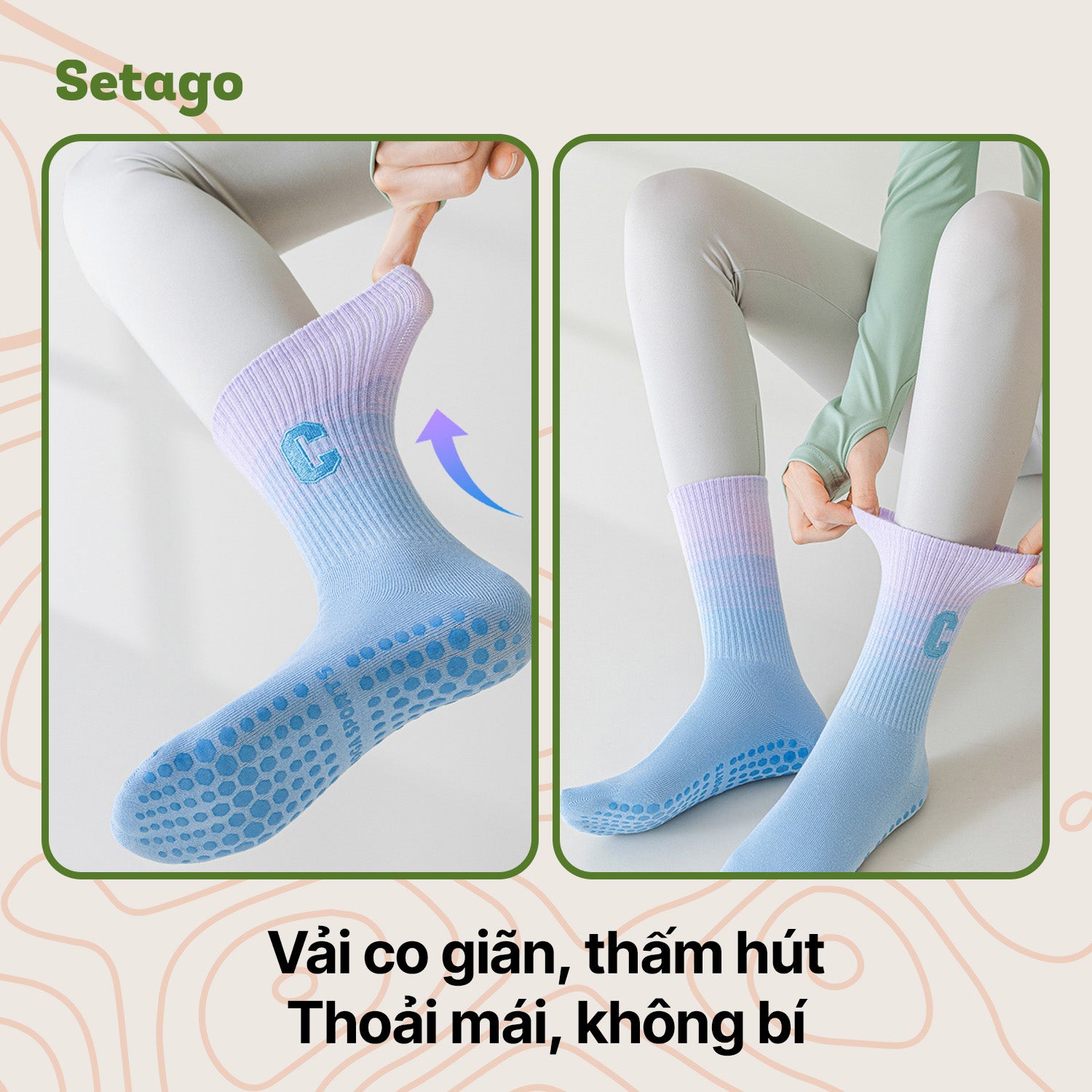 Tất chống trơn thể thao Grip Socks - Chống trượt, êm chân