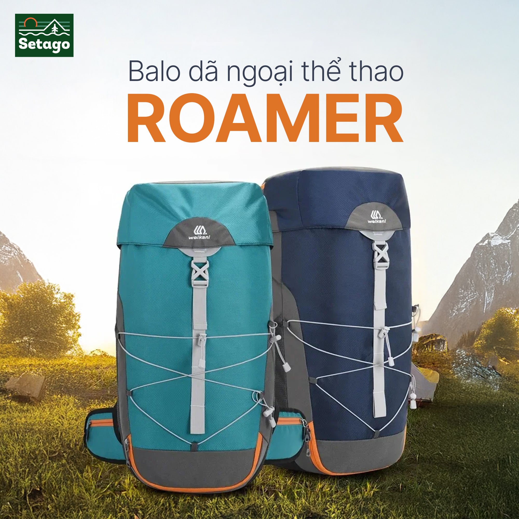 Balo dã ngoại thể thao Roamer - 40L, chống nước, thoáng khí