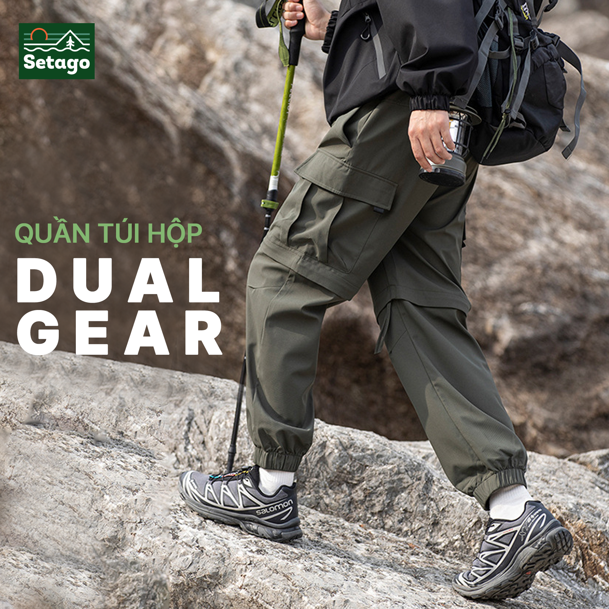 Quần túi hộp DualGear 2 trong 1 - Linh hoạt, chống nước, chống trầy, nhanh khô