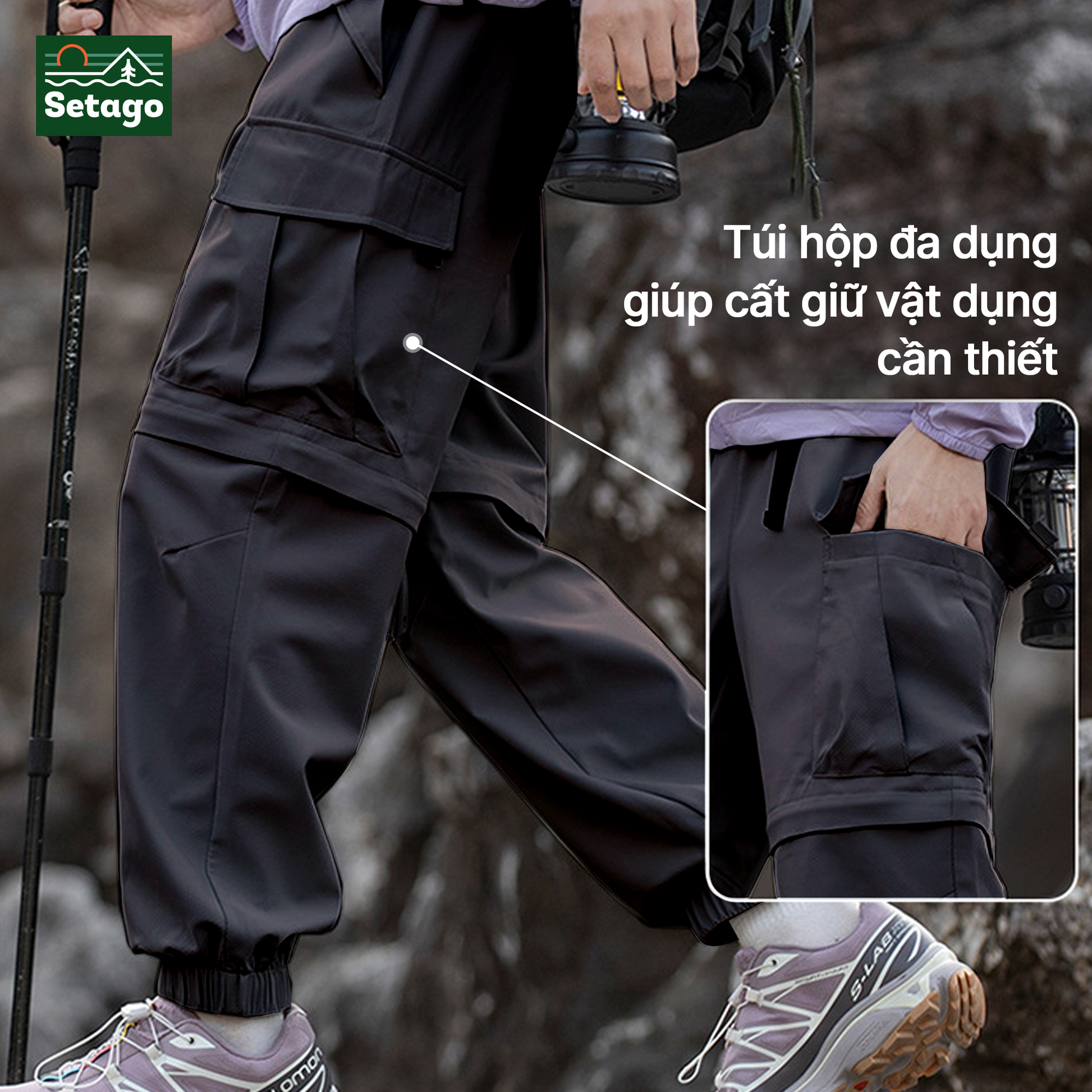 Quần túi hộp DualGear 2 trong 1 - Linh hoạt, chống nước, chống trầy, nhanh khô