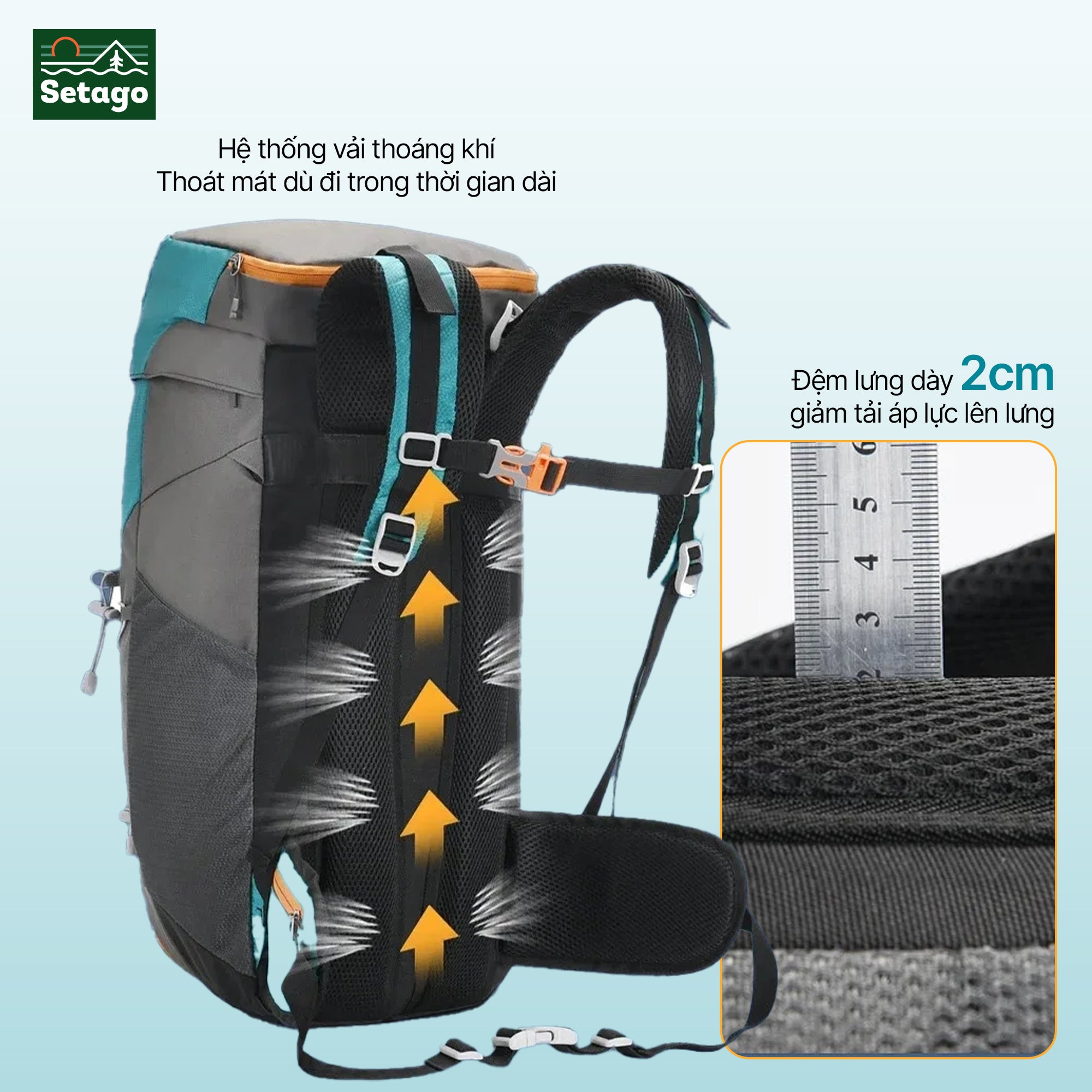 Balo dã ngoại thể thao Roamer - 40L, chống nước, thoáng khí