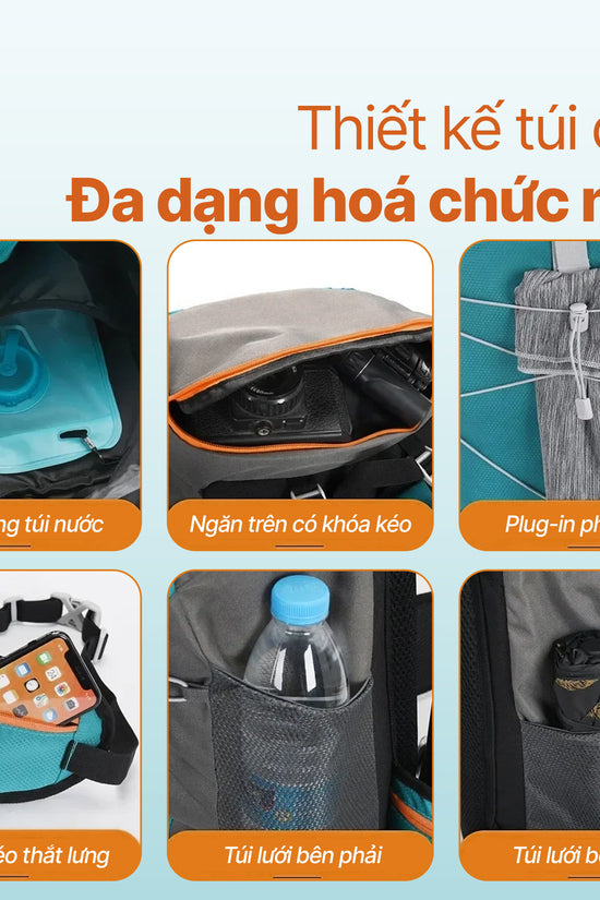 Balo dã ngoại thể thao Roamer - 40L, chống nước, thoáng khí