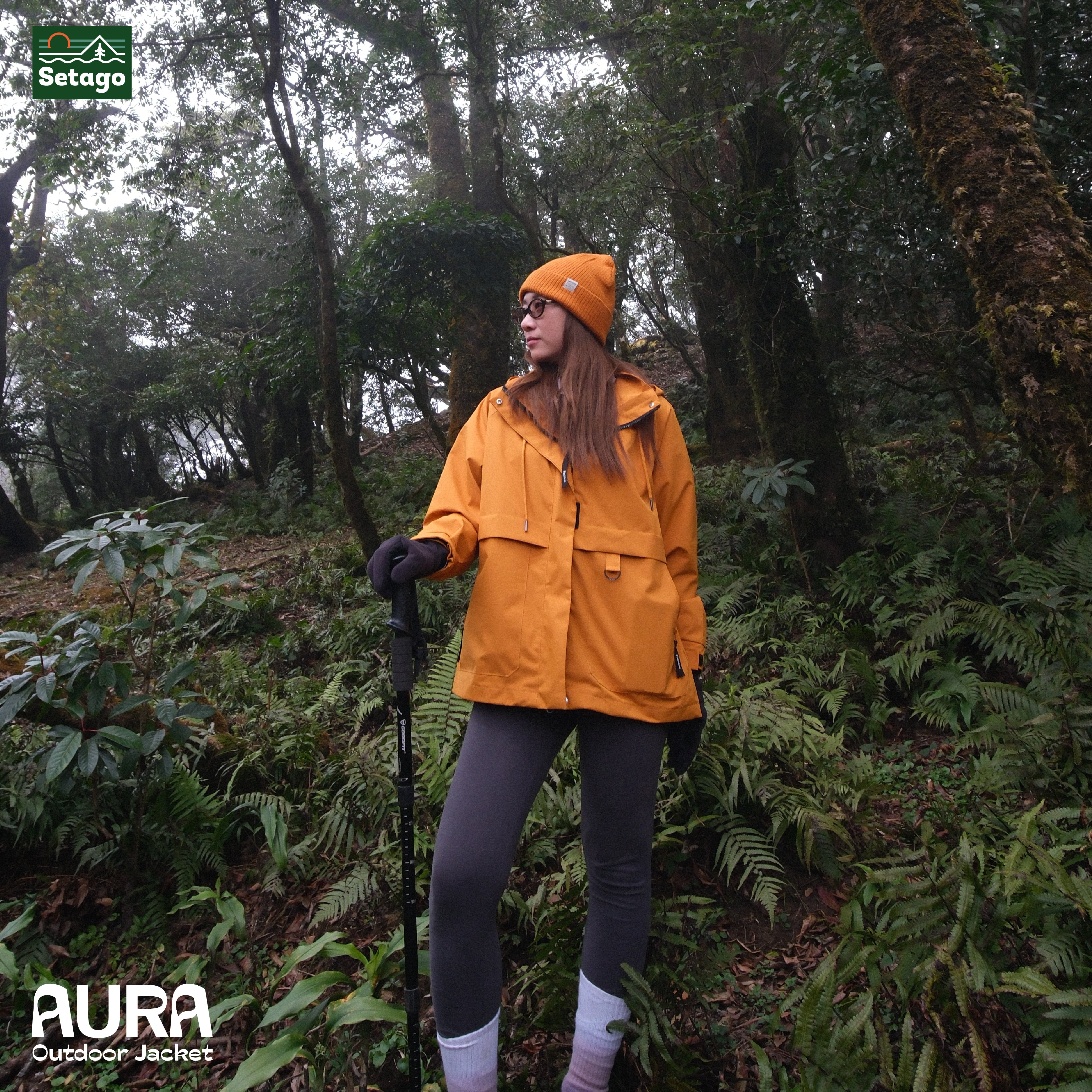 Áo khoác dã ngoại Aura - dáng oversize năng động với cổ cao giúp chống gió, chống thấm nước, chống nắng tối ưu