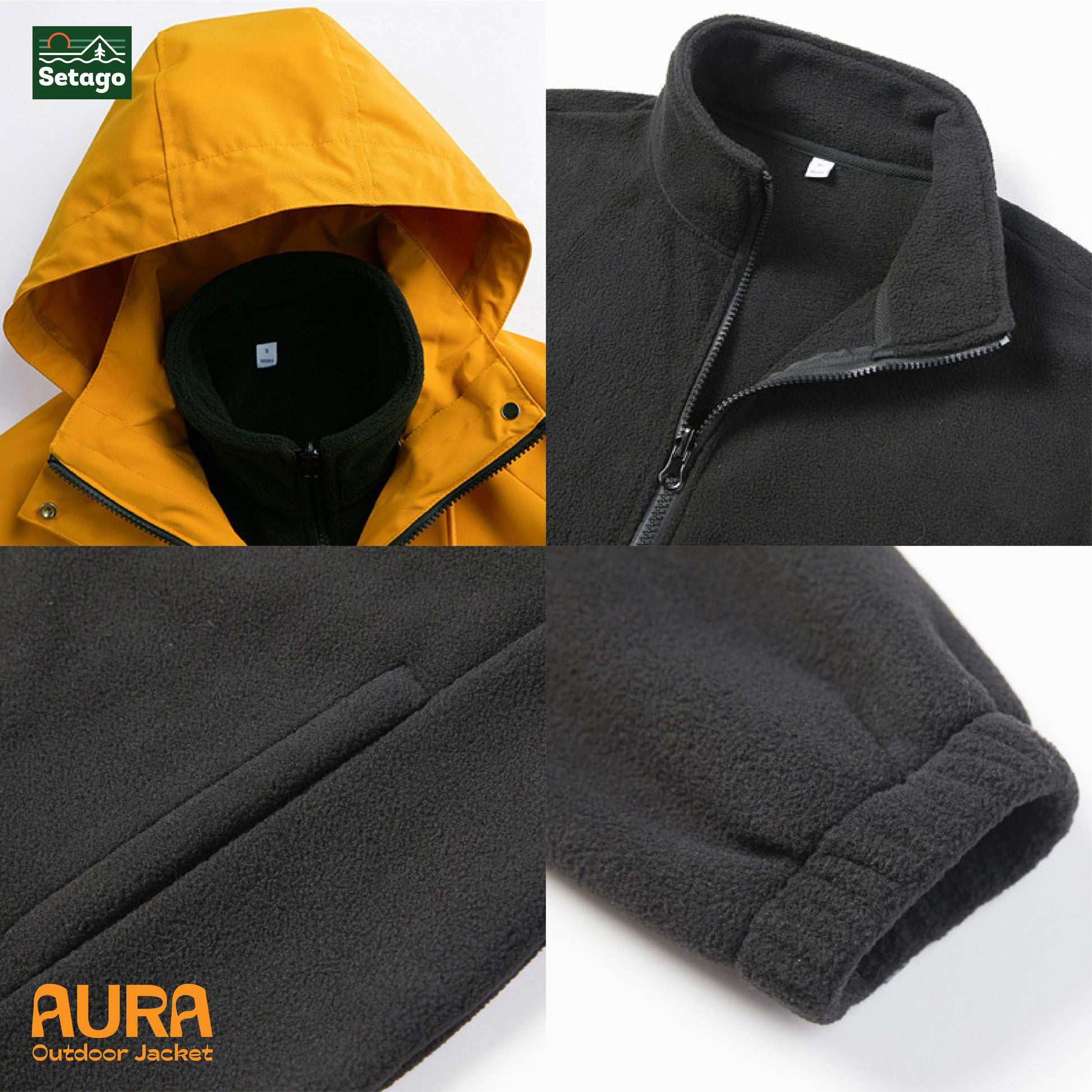 Áo khoác dã ngoại Aura - dáng oversize năng động với cổ cao giúp chống gió, chống thấm nước, chống nắng tối ưu