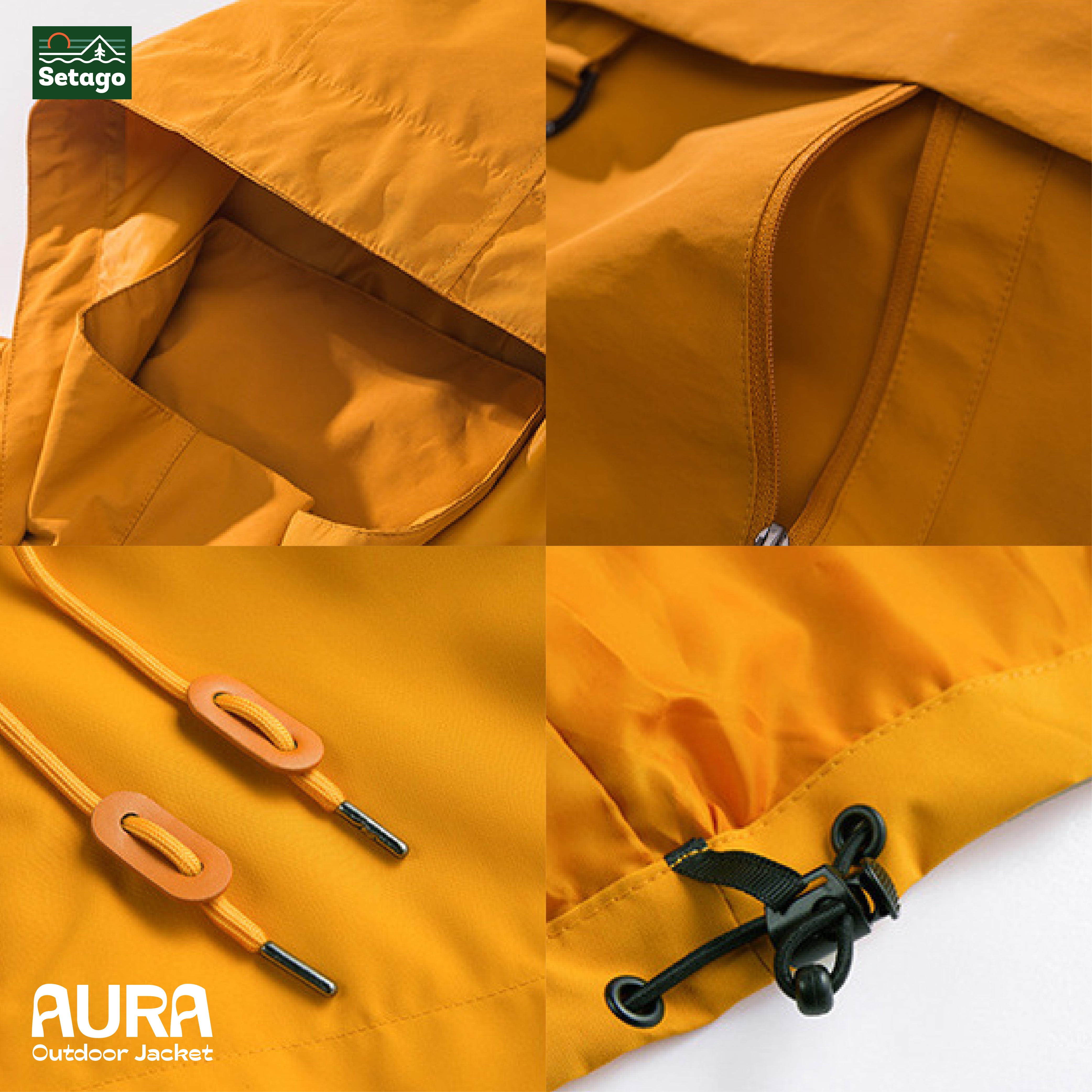 Áo khoác dã ngoại Aura - dáng oversize năng động với cổ cao giúp chống gió, chống thấm nước, chống nắng tối ưu