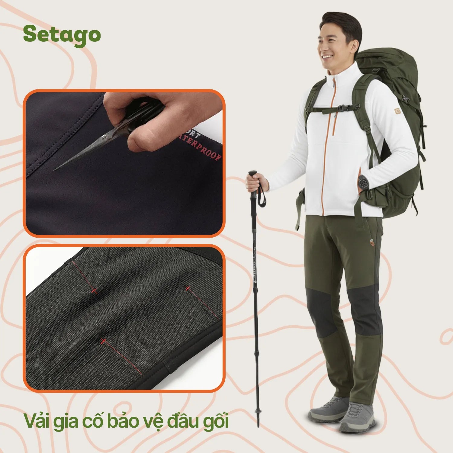 Quần leo núi lót nỉ mùa đông Alaska - Giữ ấm, trượt nước, chống mài mòn