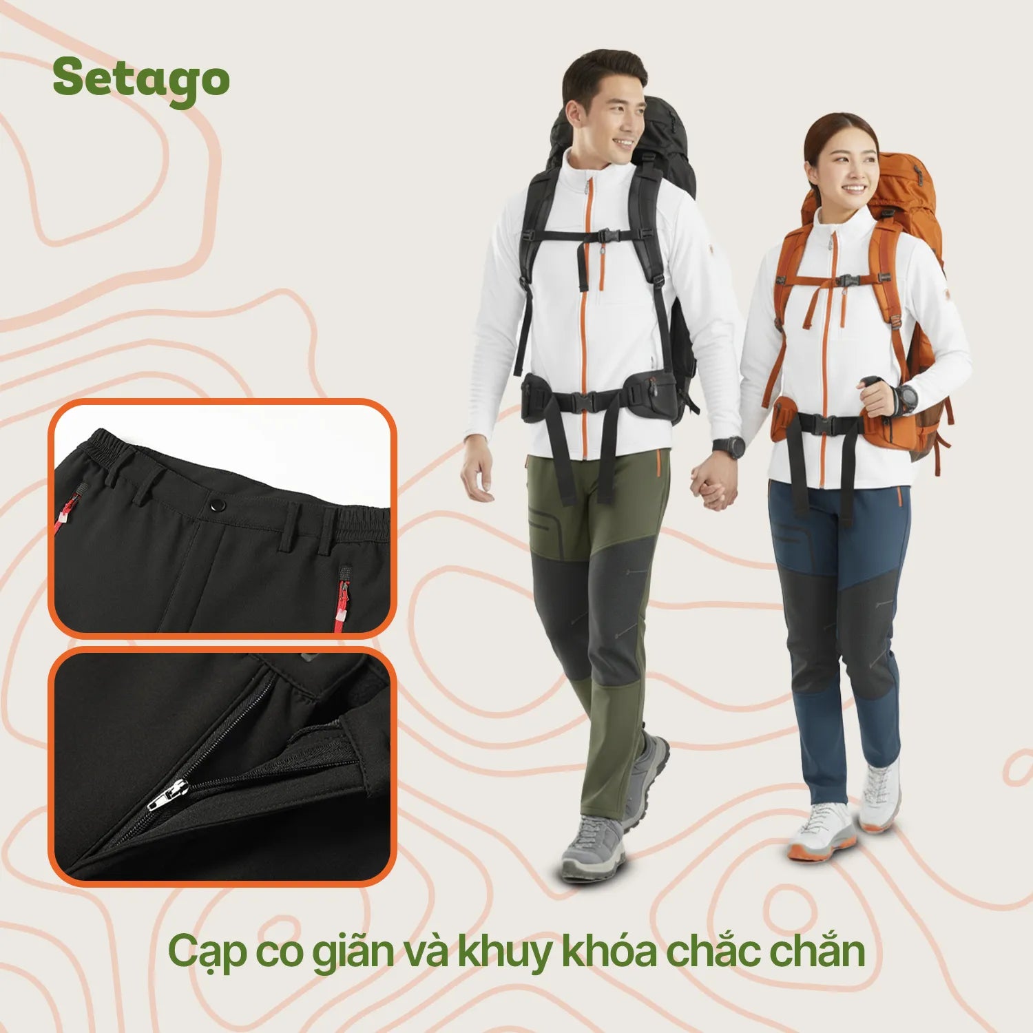 Quần leo núi lót nỉ mùa đông Alaska - Giữ ấm, trượt nước, chống mài mòn