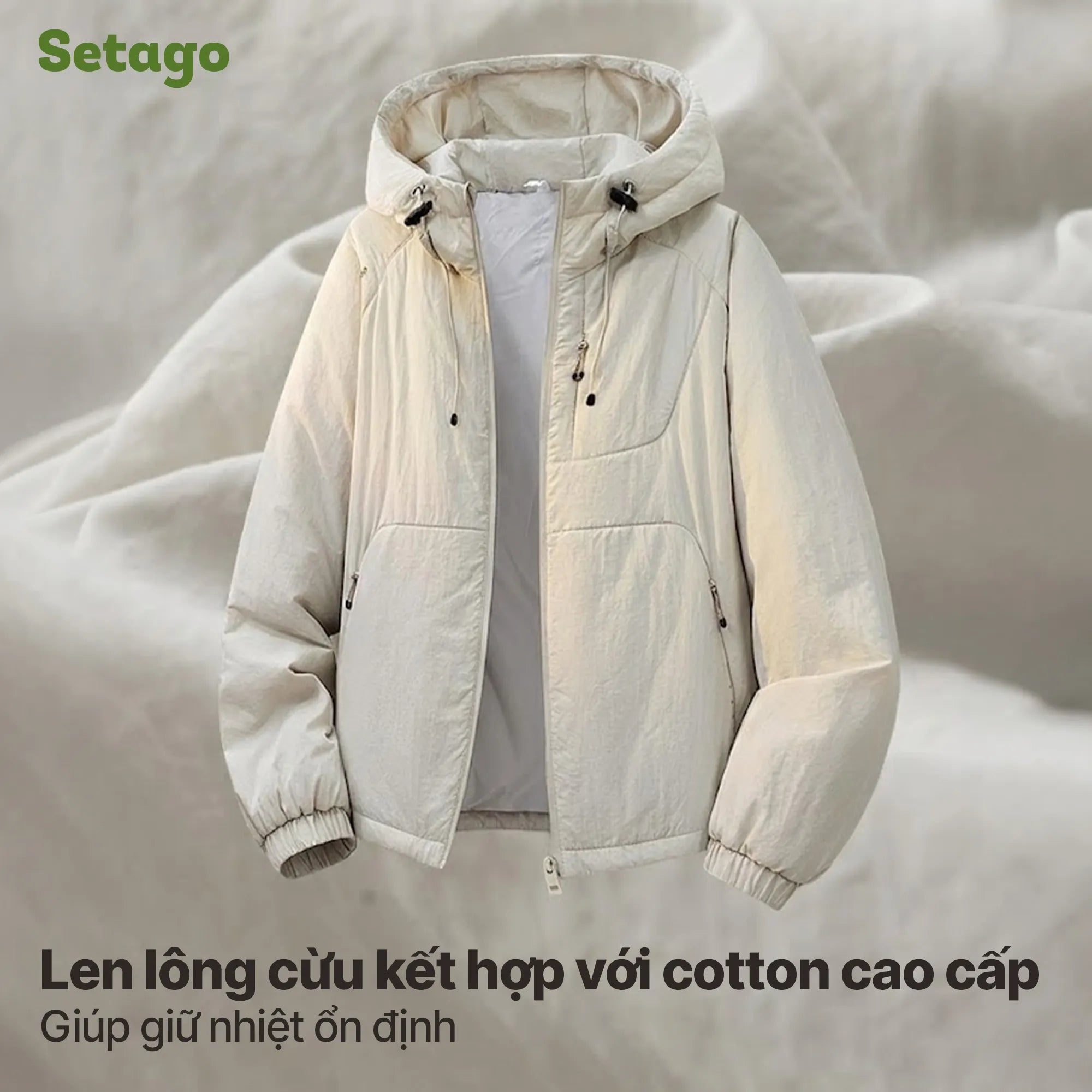 Áo khoác phao du lịch, thời trang siêu nhẹ gấp gọn Cloudy