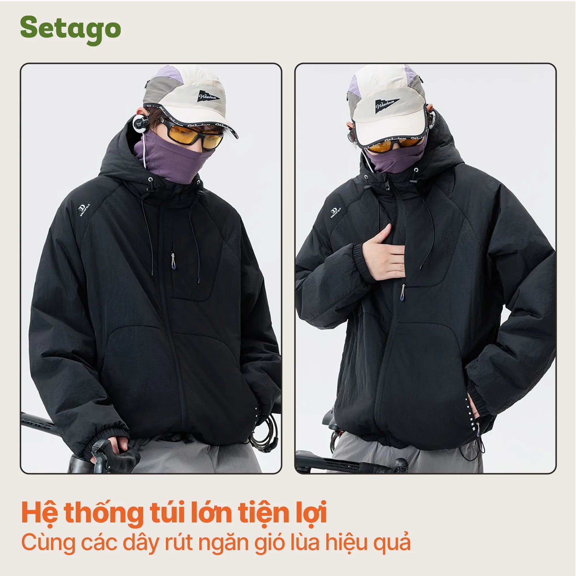 Áo khoác phao du lịch, thời trang siêu nhẹ gấp gọn Cloudy