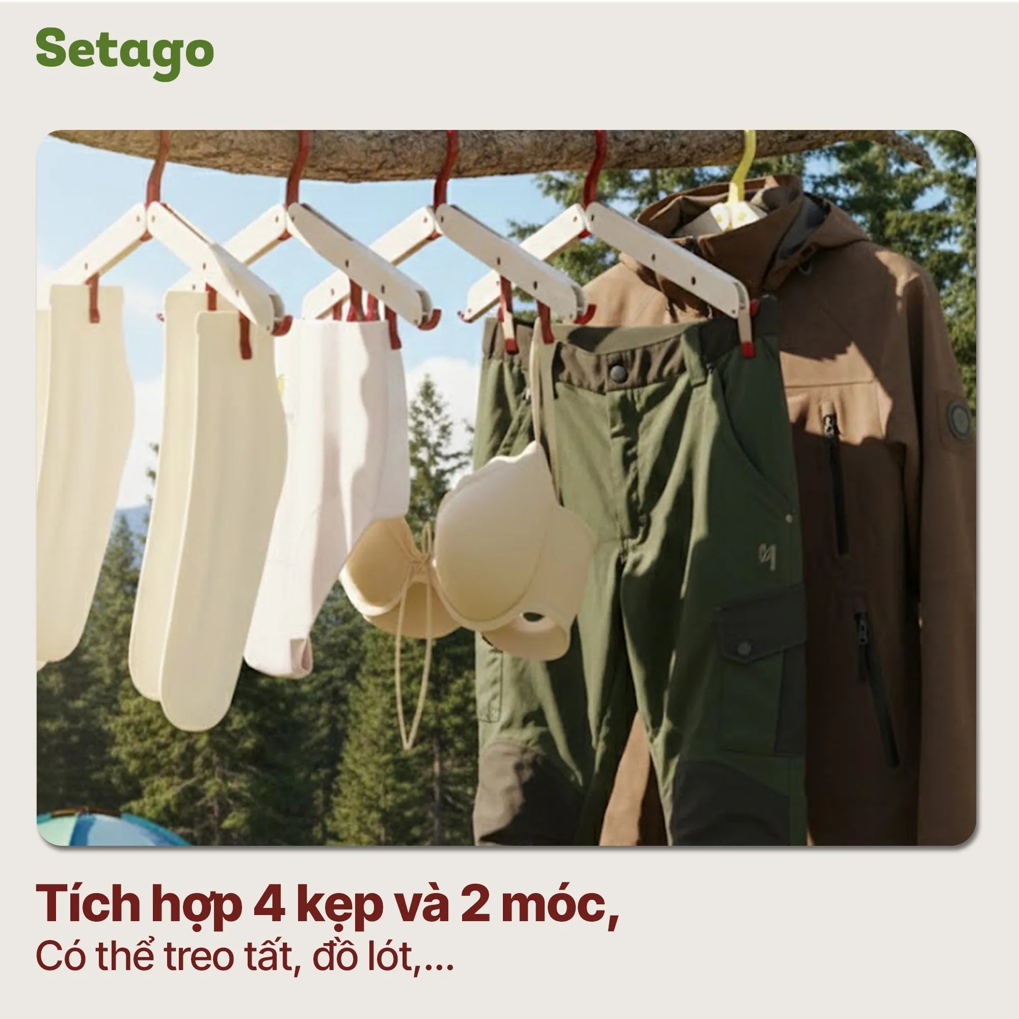 Móc treo quần áo đa năng, gấp gọn siêu nhẹ Foldie