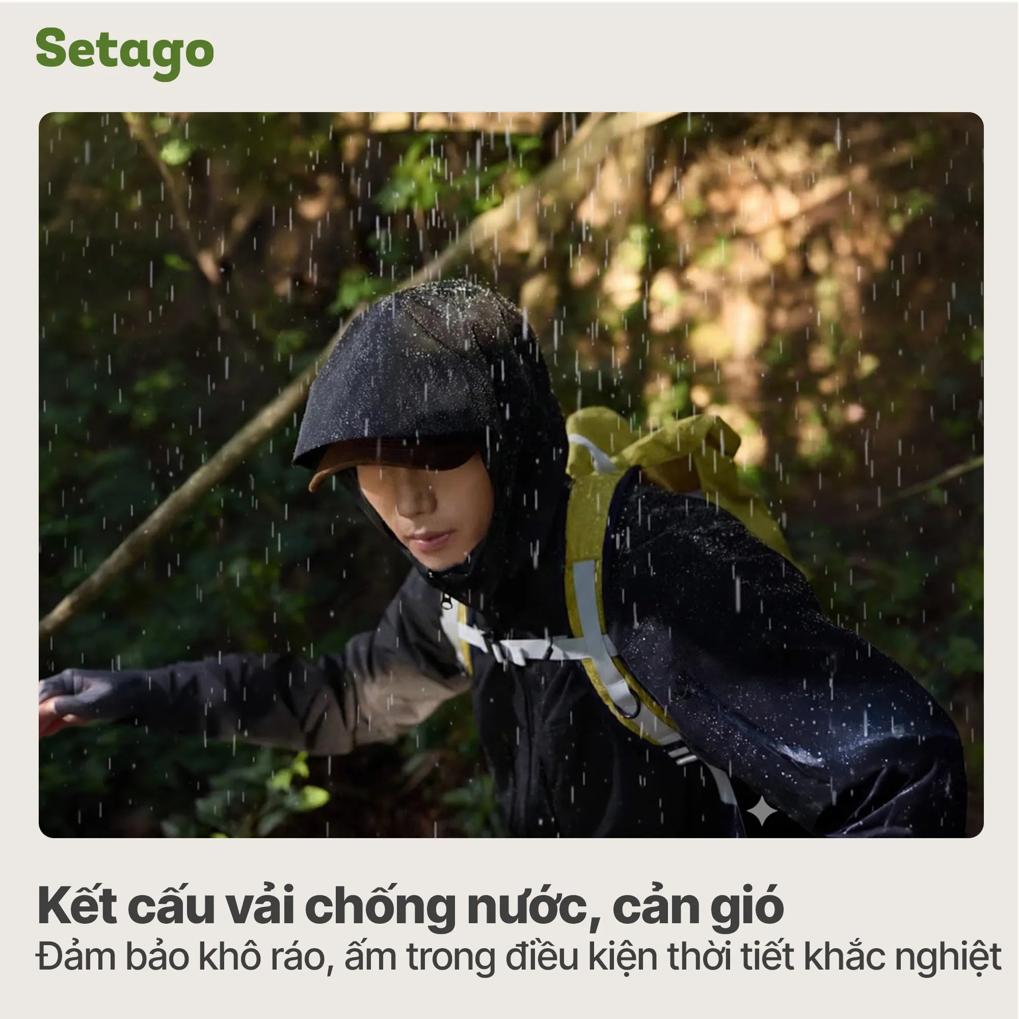 Áo khoác dã ngoại, leo núi chống nước tối đa Setago GTX