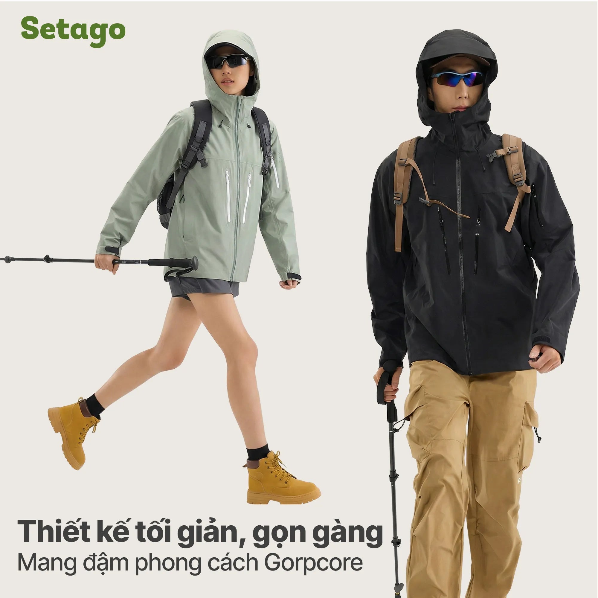 Áo khoác dã ngoại, leo núi chống nước tối đa Setago GTX