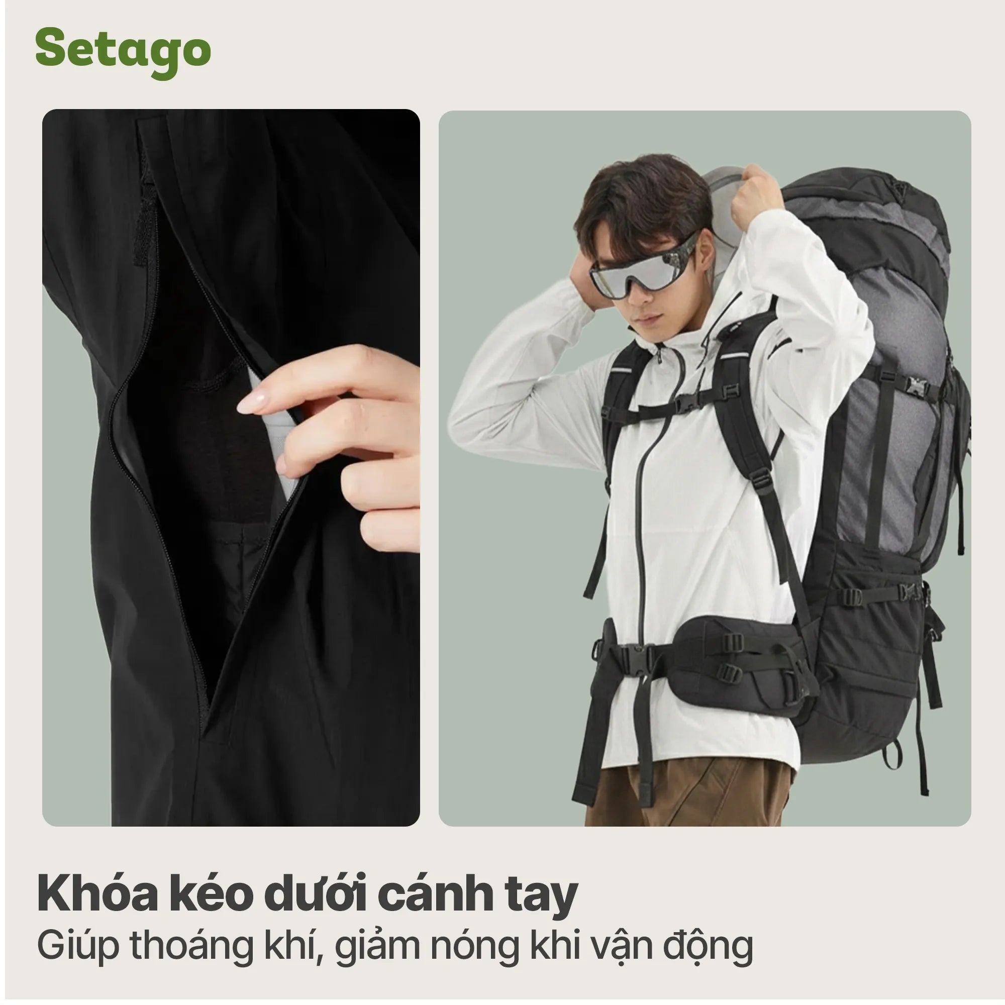 Áo khoác dã ngoại, leo núi chống nước tối đa Setago GTX