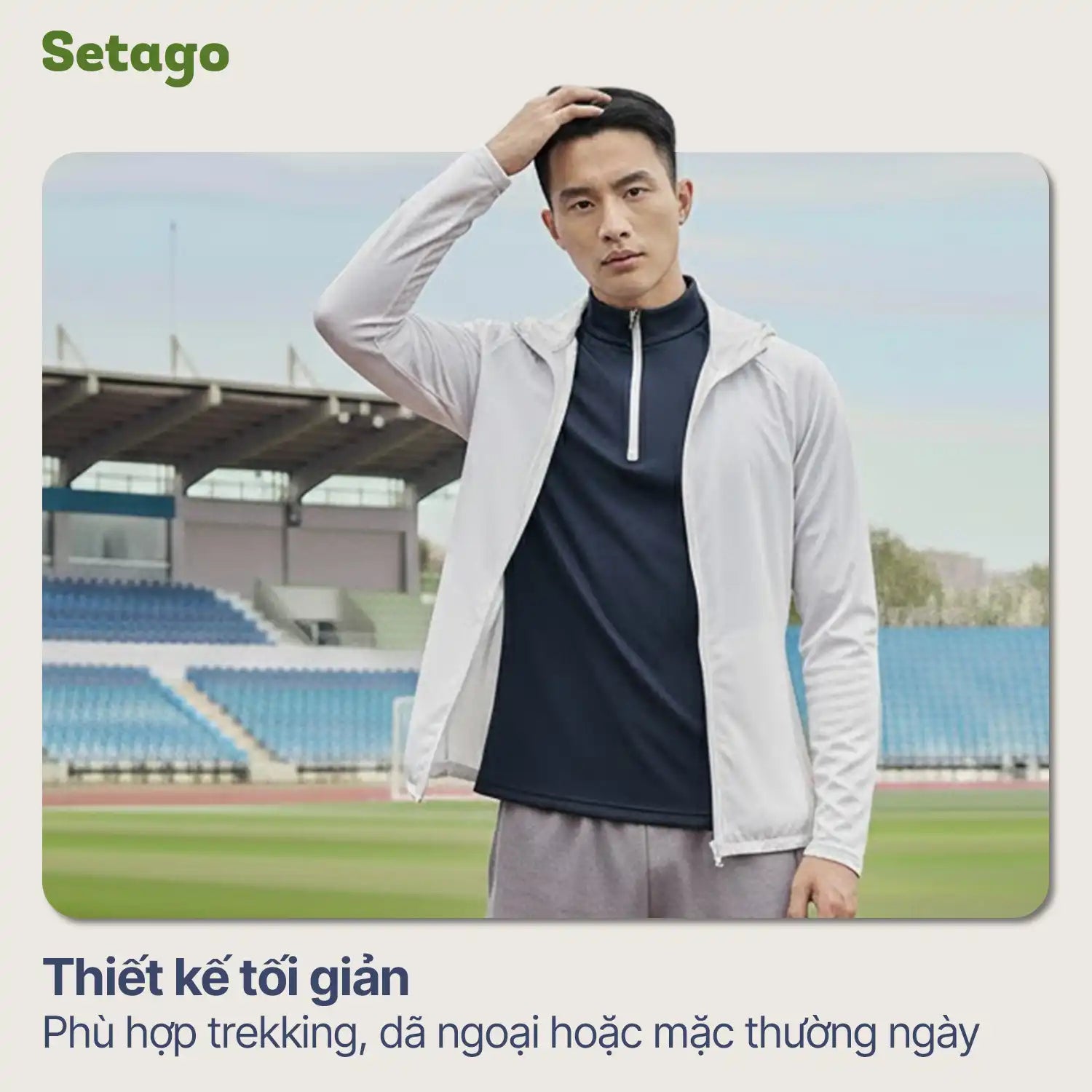 Áo dài tay half-zip lót nỉ mỏng thu đông Haven