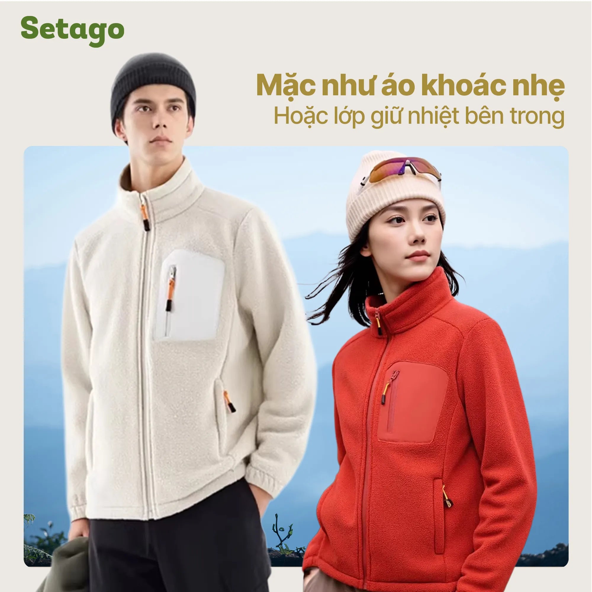 Áo khoác nỉ lông cừu Midzip – Ấm, Nhẹ, Linh Hoạt