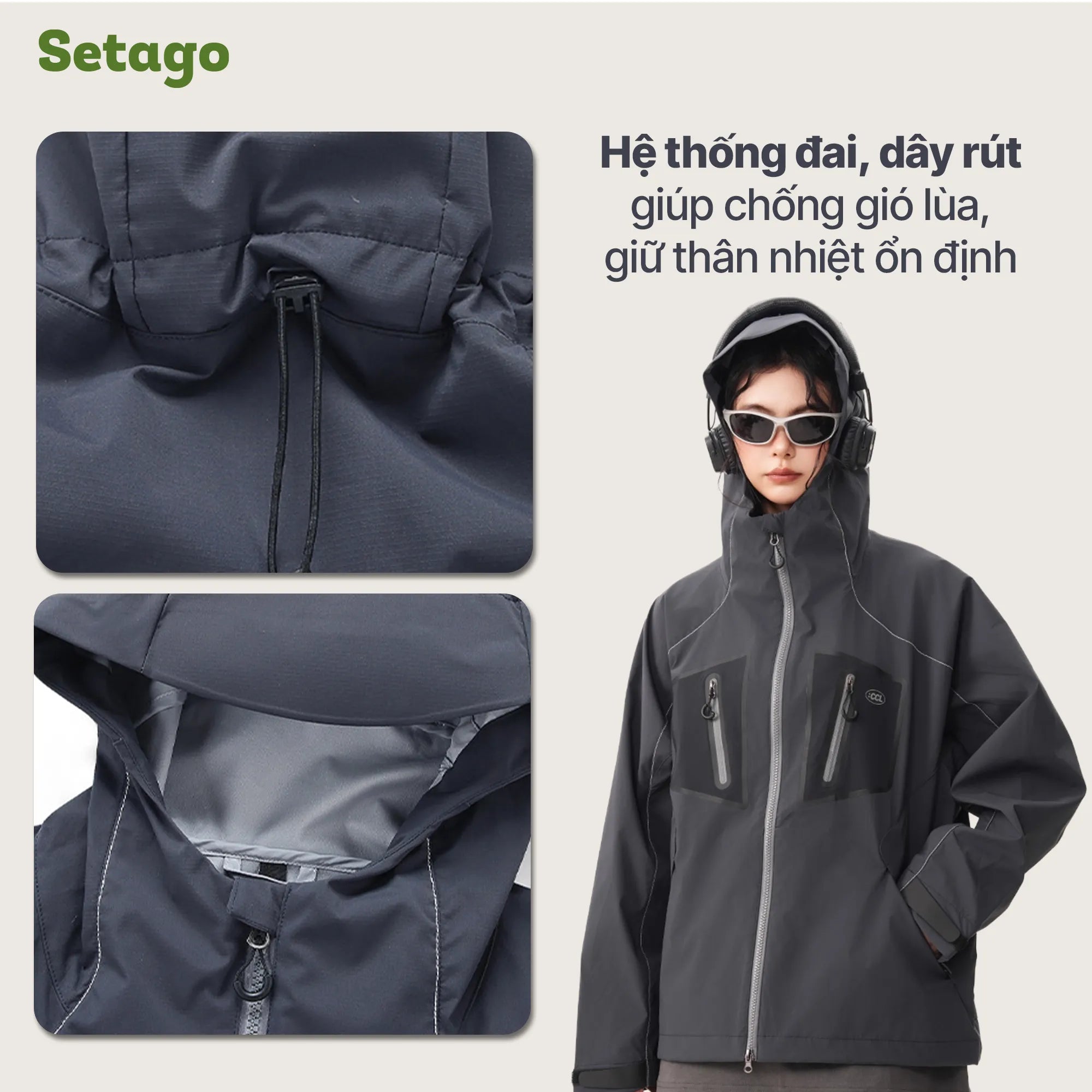 Áo khoác Mountic chống nước nhiều túi