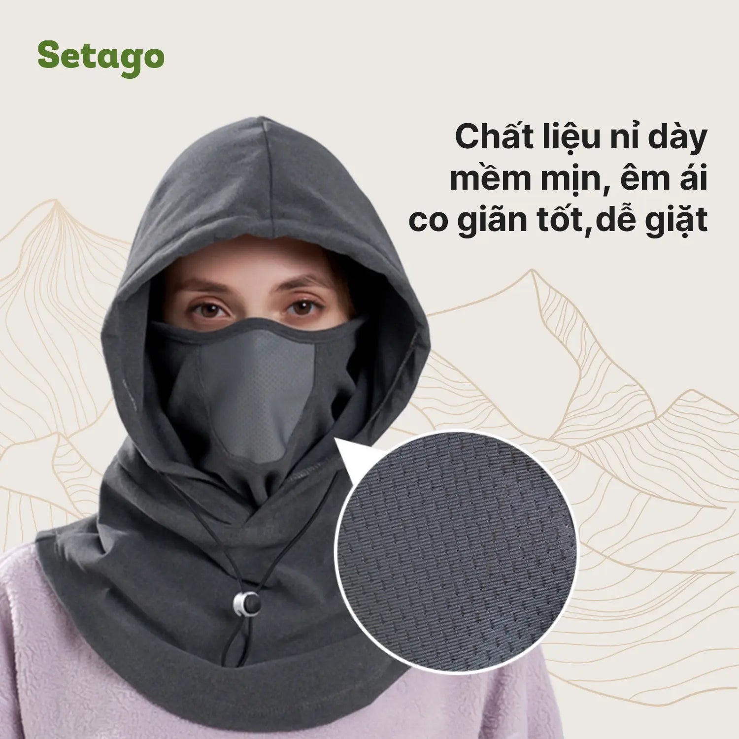 Mũ nỉ trùm đầu NINX mùa đông