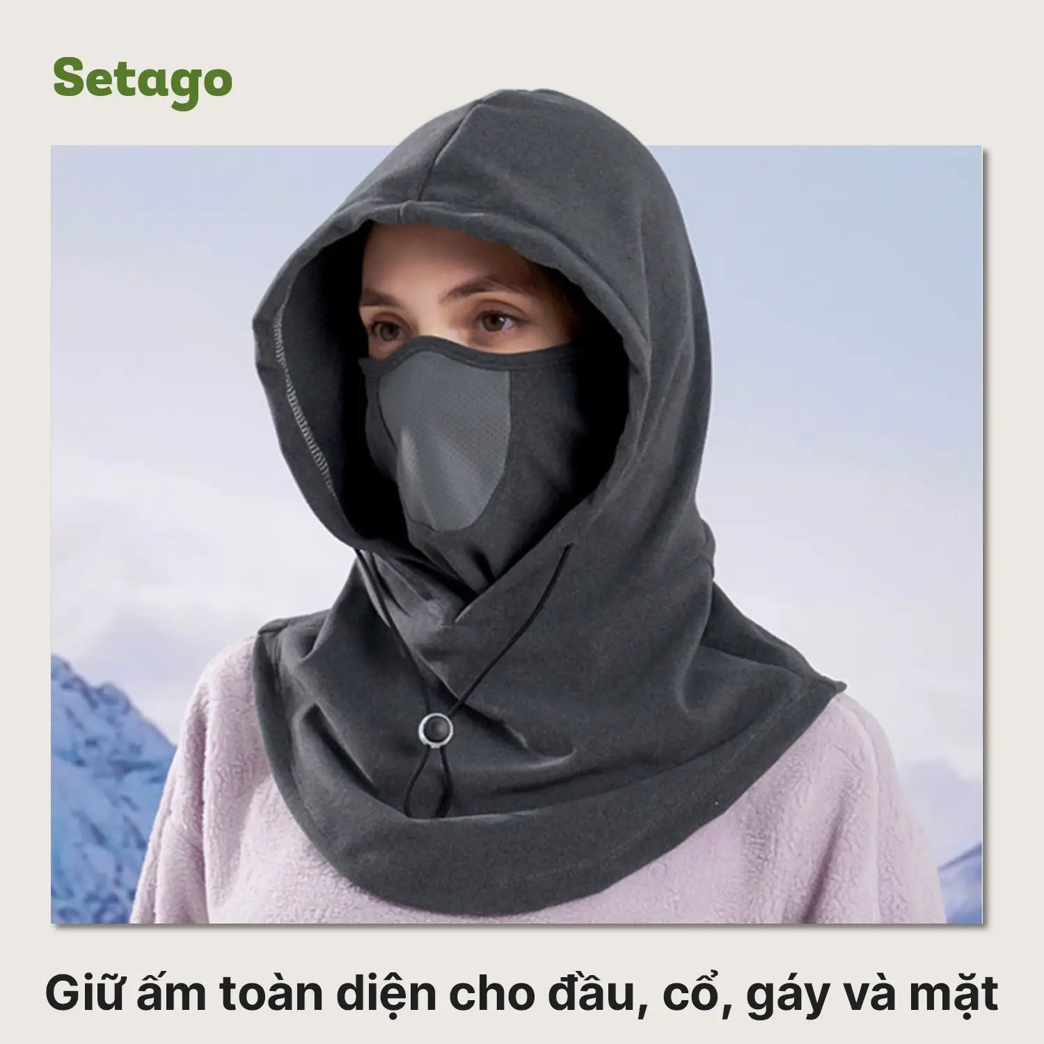 Mũ nỉ trùm đầu NINX mùa đông