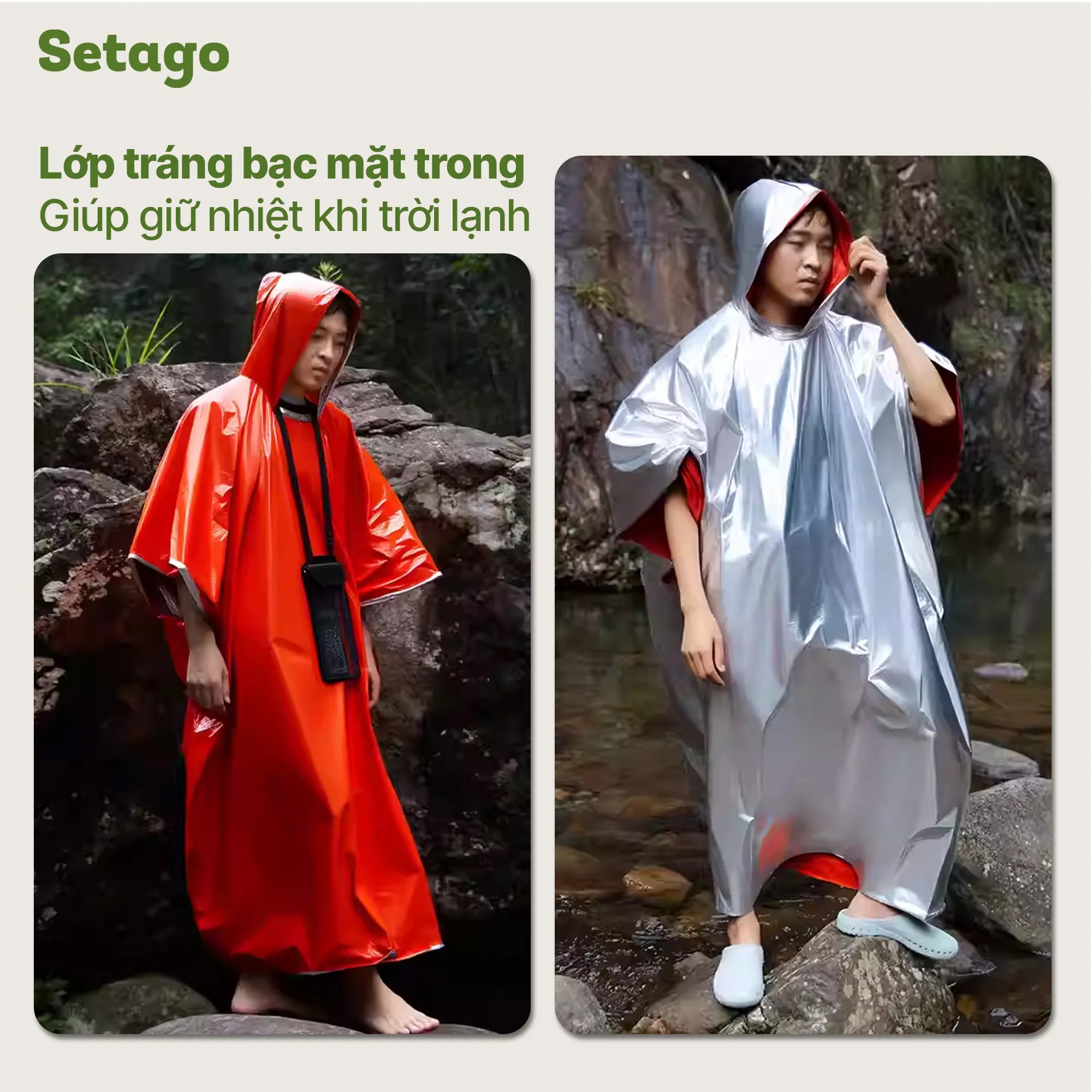 Áo mưa Rainn Tráng Bạc Giữ Nhiệt