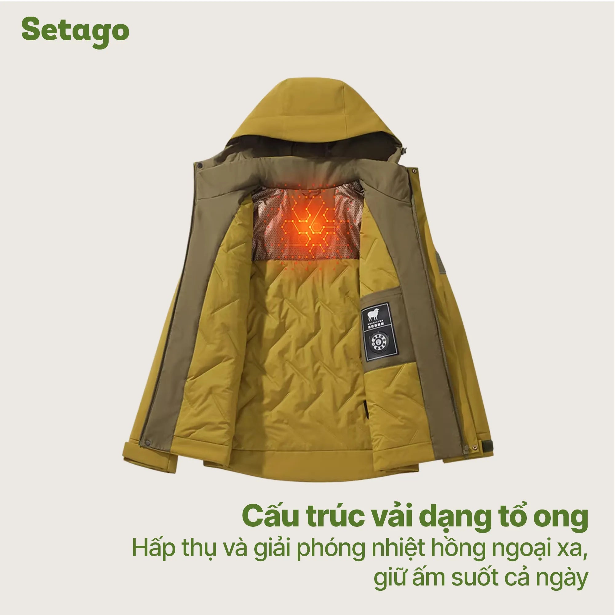 Áo khoác phao dã ngoại lông cừu kháng nước gọn nhẹ Stormer