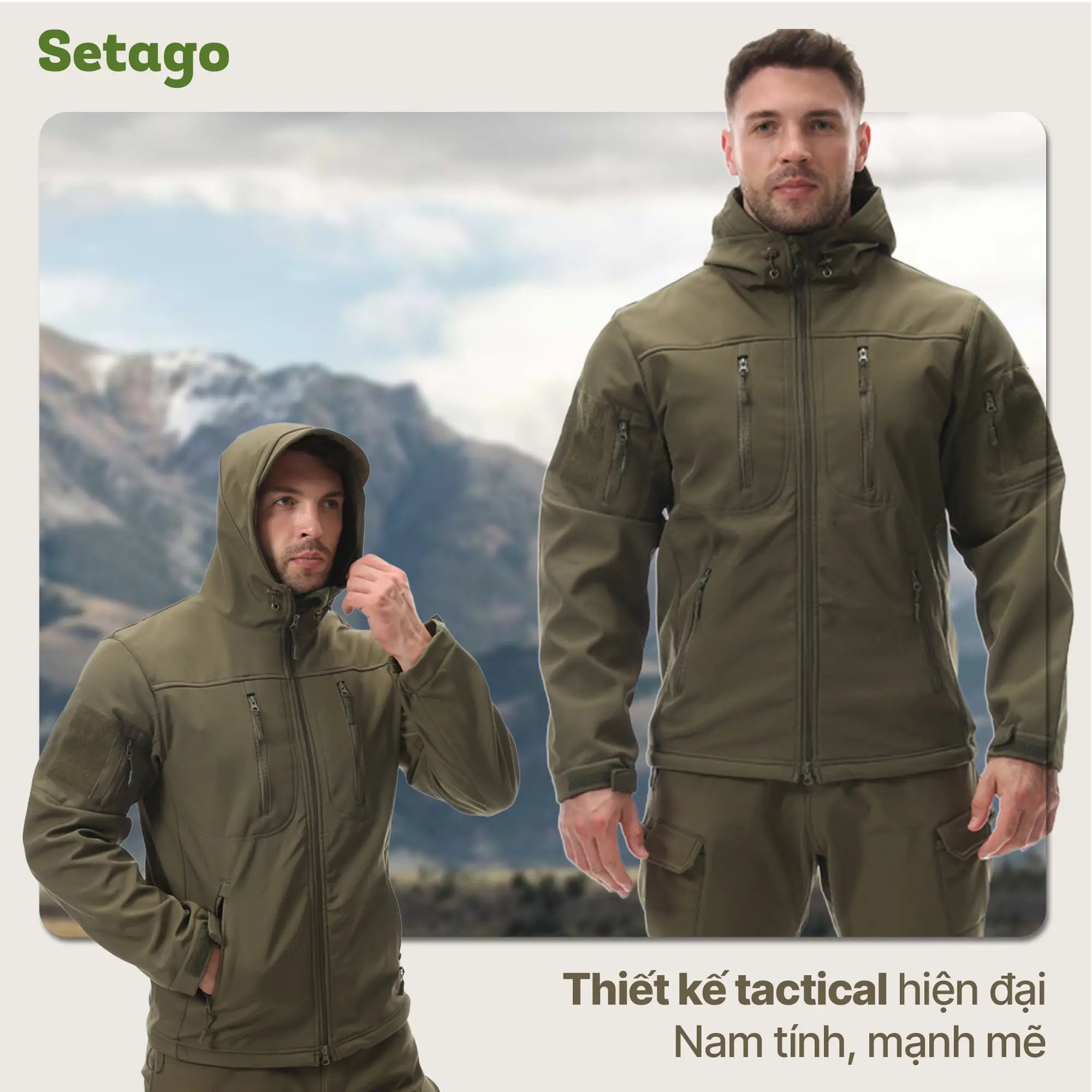 Áo khoác dã ngoại dáng quân đội Tactical V2