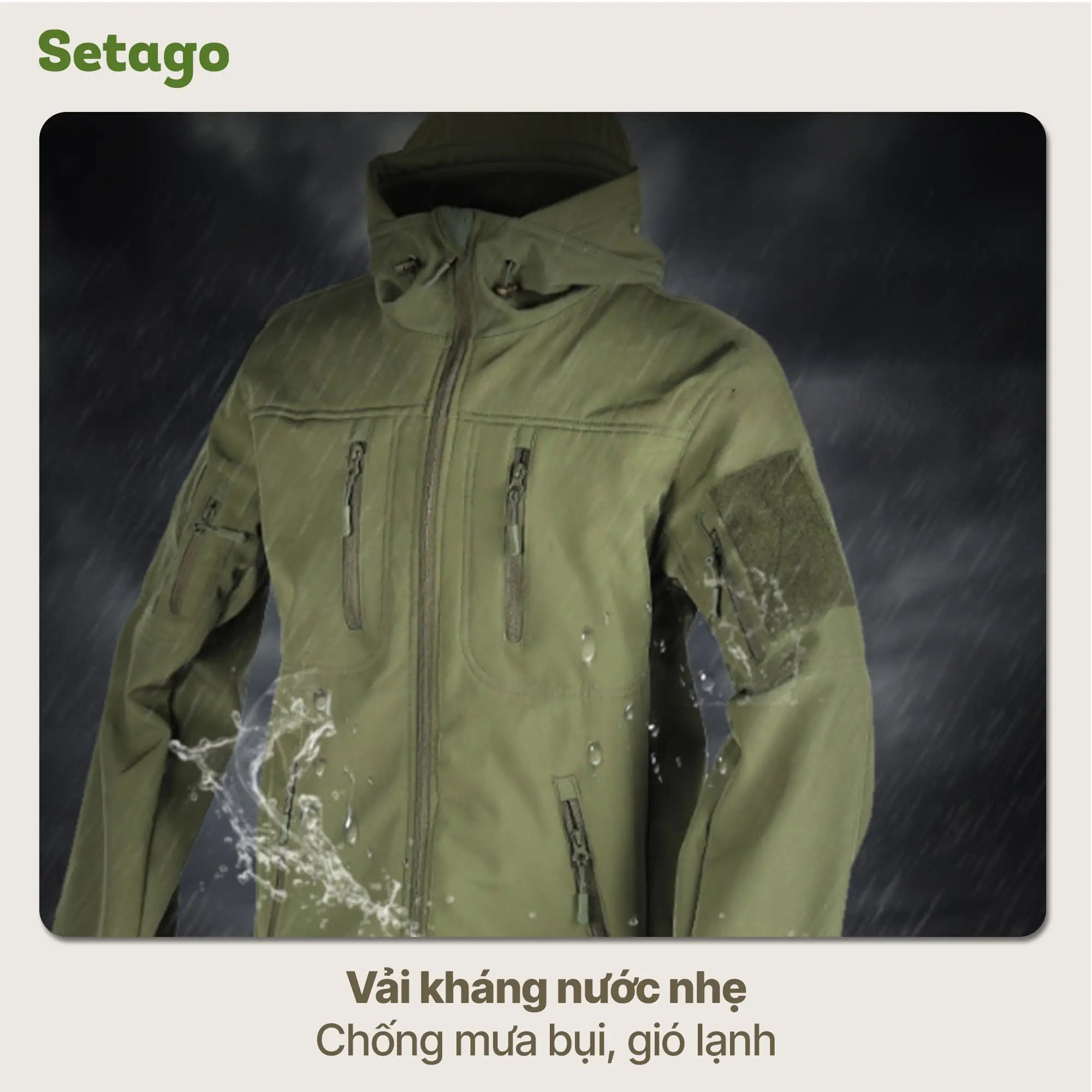 Áo khoác dã ngoại dáng quân đội Tactical V2