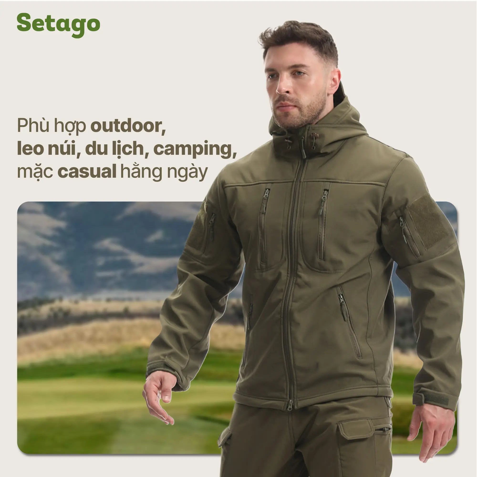 Áo khoác dã ngoại dáng quân đội Tactical V2