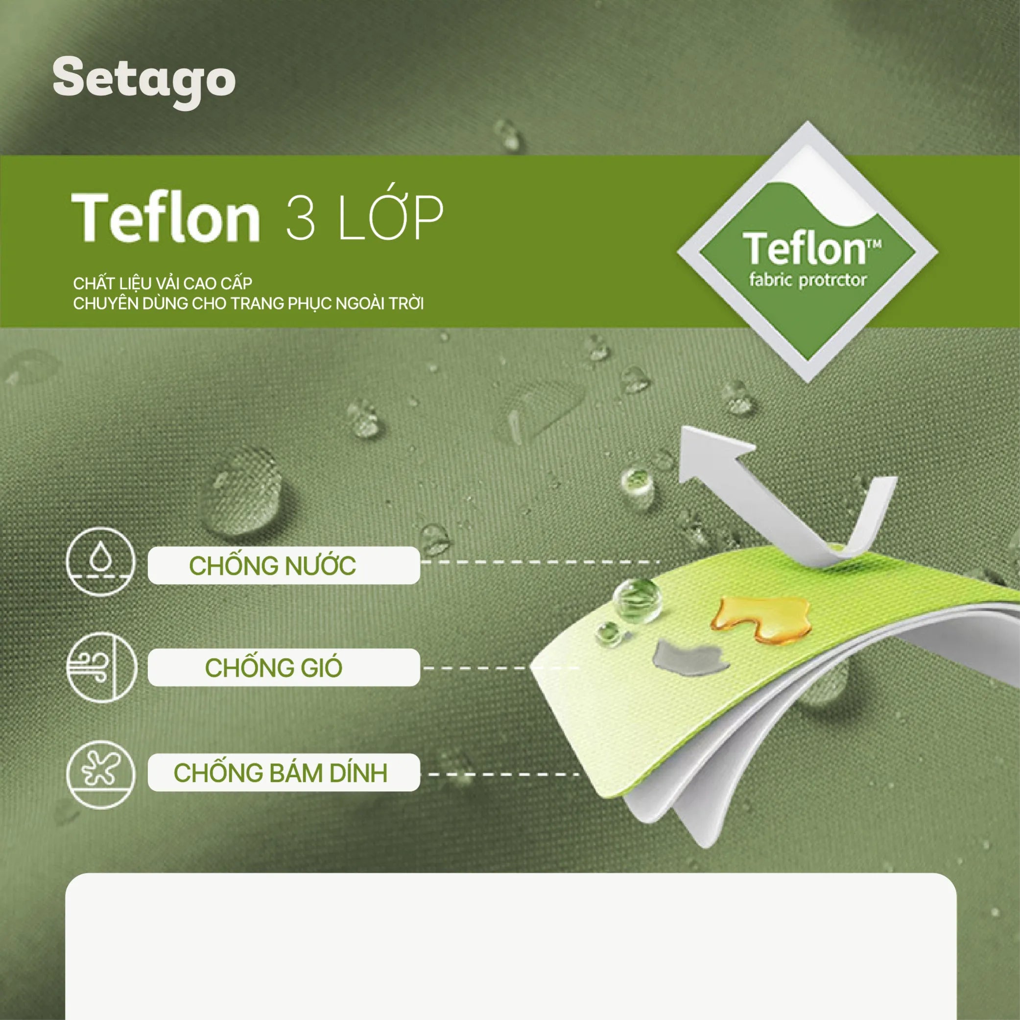 Áo khoác dã ngoại Venture - vải Teflon 3 lớp chống nước, chống bám, bẩn chống gió lạnh