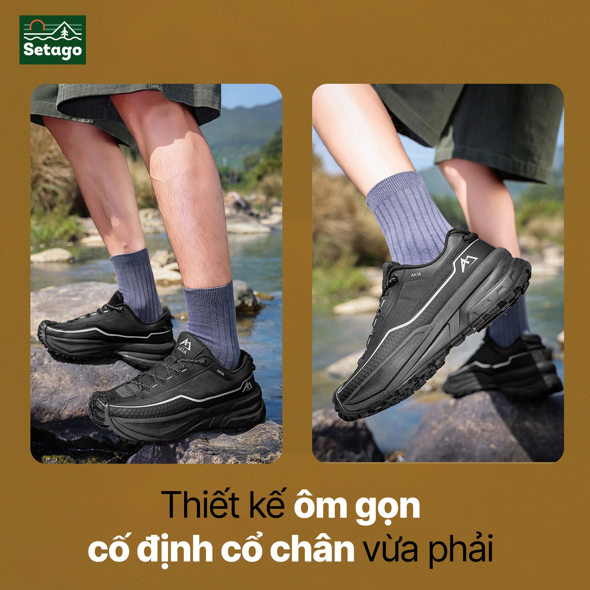 Giày thể thao AKIA - Bám đường, chống nước, linh hoạt cho mọi địa hình