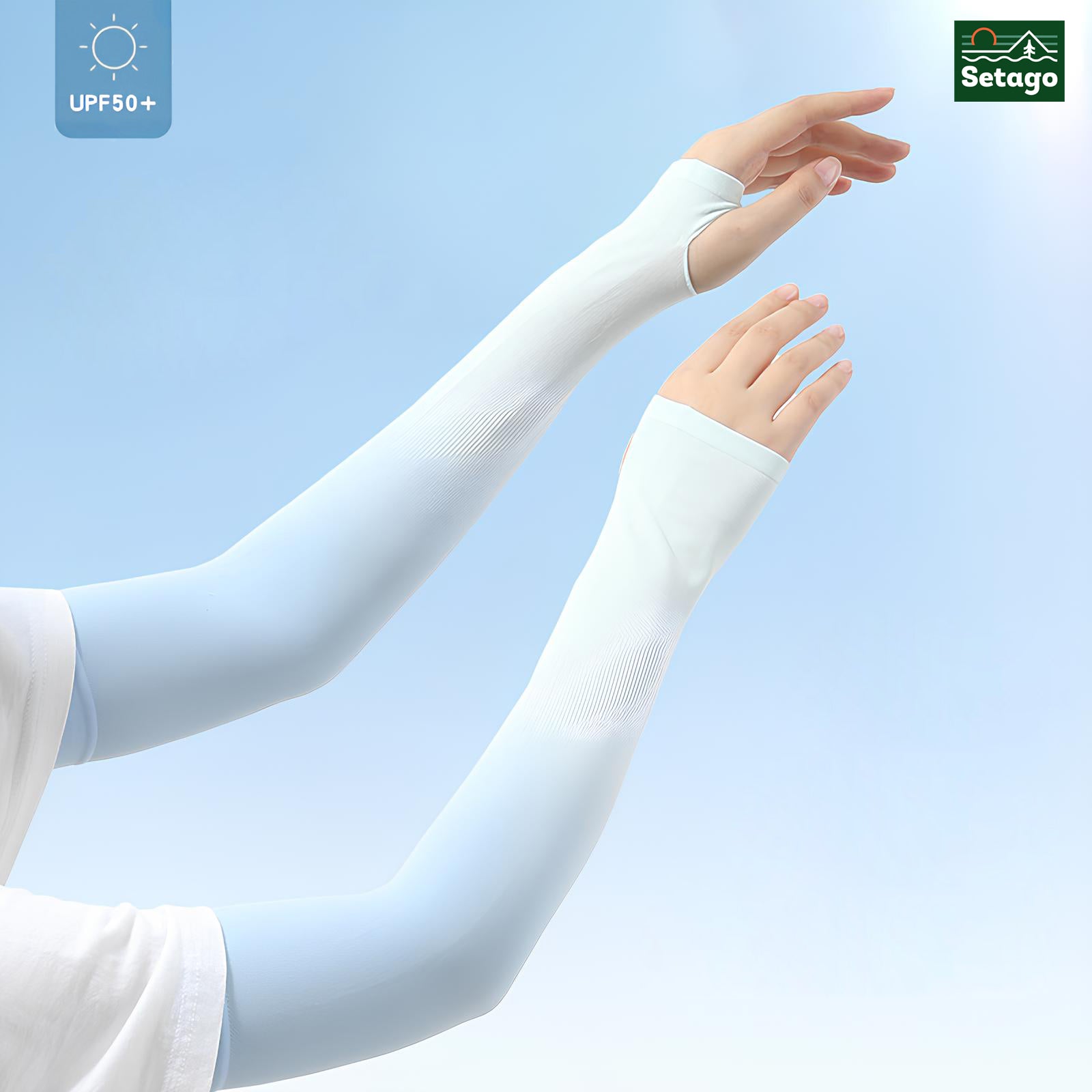 Găng tay chống nắng SPF 50+ chất vải lụa băng co giãn, mát lạnh, thấm hút nhanh khô