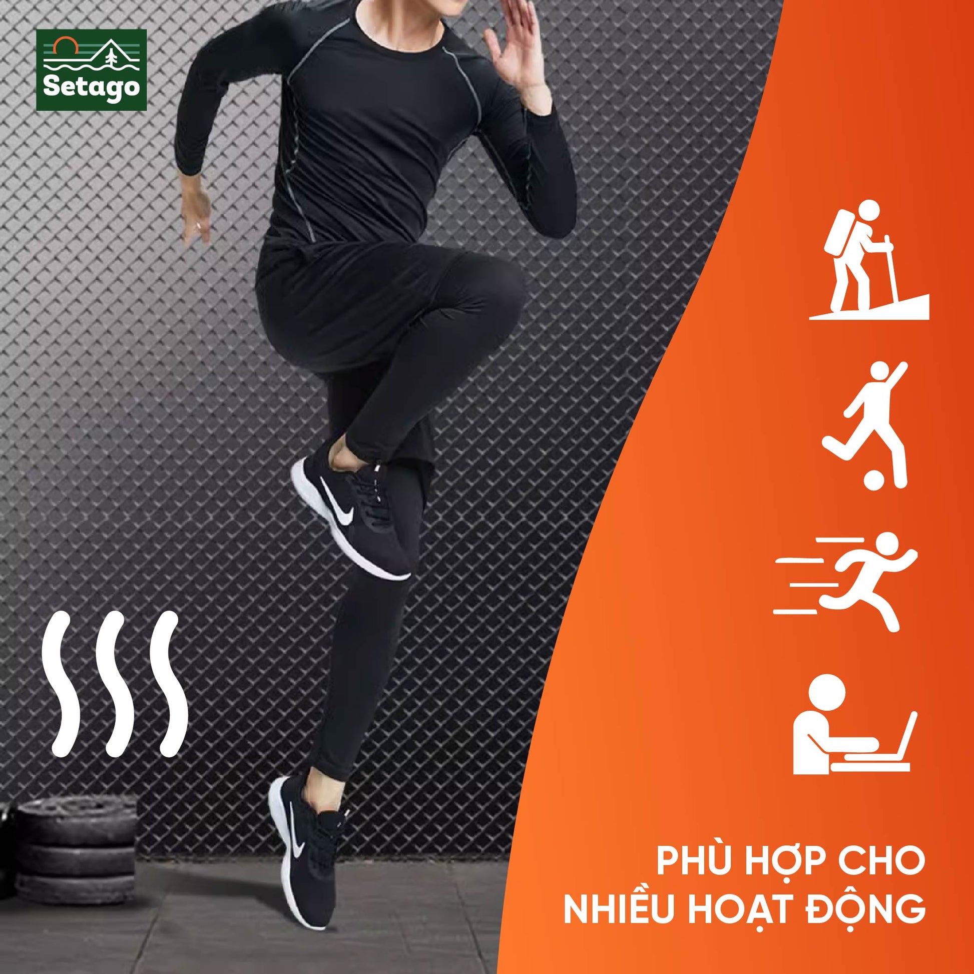 Quần giữ nhiệt 3 lớp - cách nhiệt hiệu quả, hút ẩm tốt, nhanh khô vận động thoải mái cho mọi loại hình thể thao