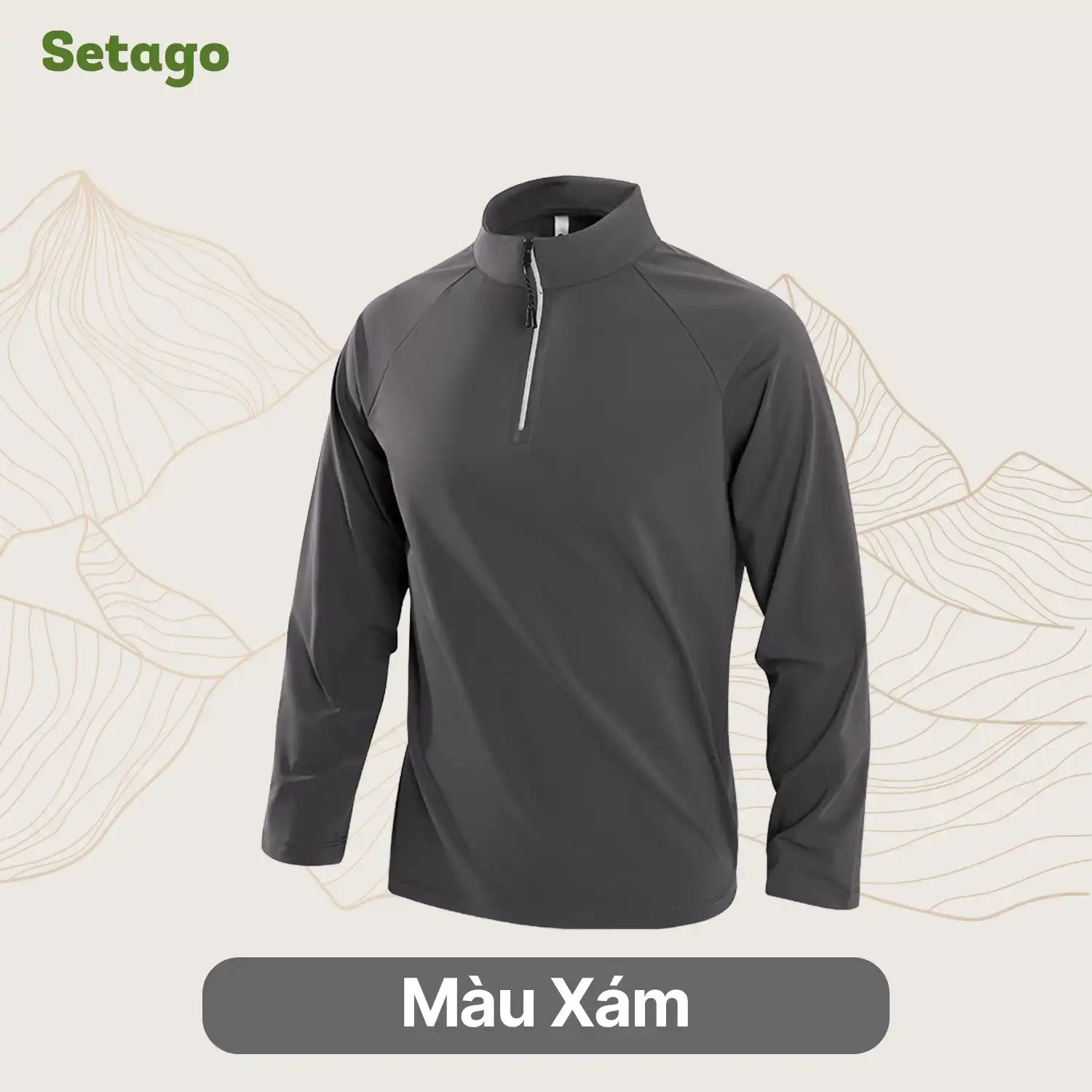 Áo dài tay half-zip lót nỉ mỏng thu đông Haven