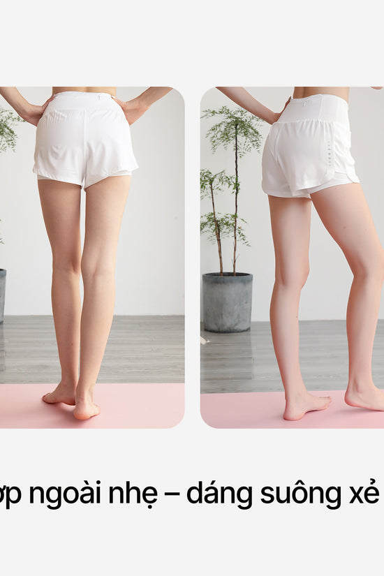Quần short thể thao nữ 2 lớp InOut - 2 lớp co giãn, thoải mái chuyển động