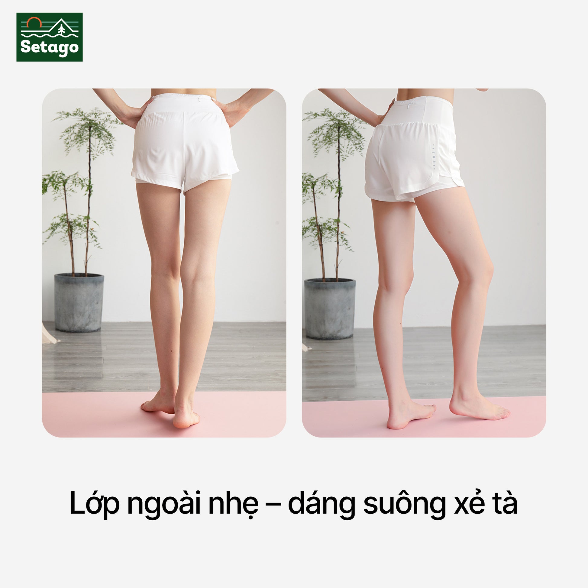 Quần short thể thao nữ 2 lớp InOut - 2 lớp co giãn, thoải mái chuyển động