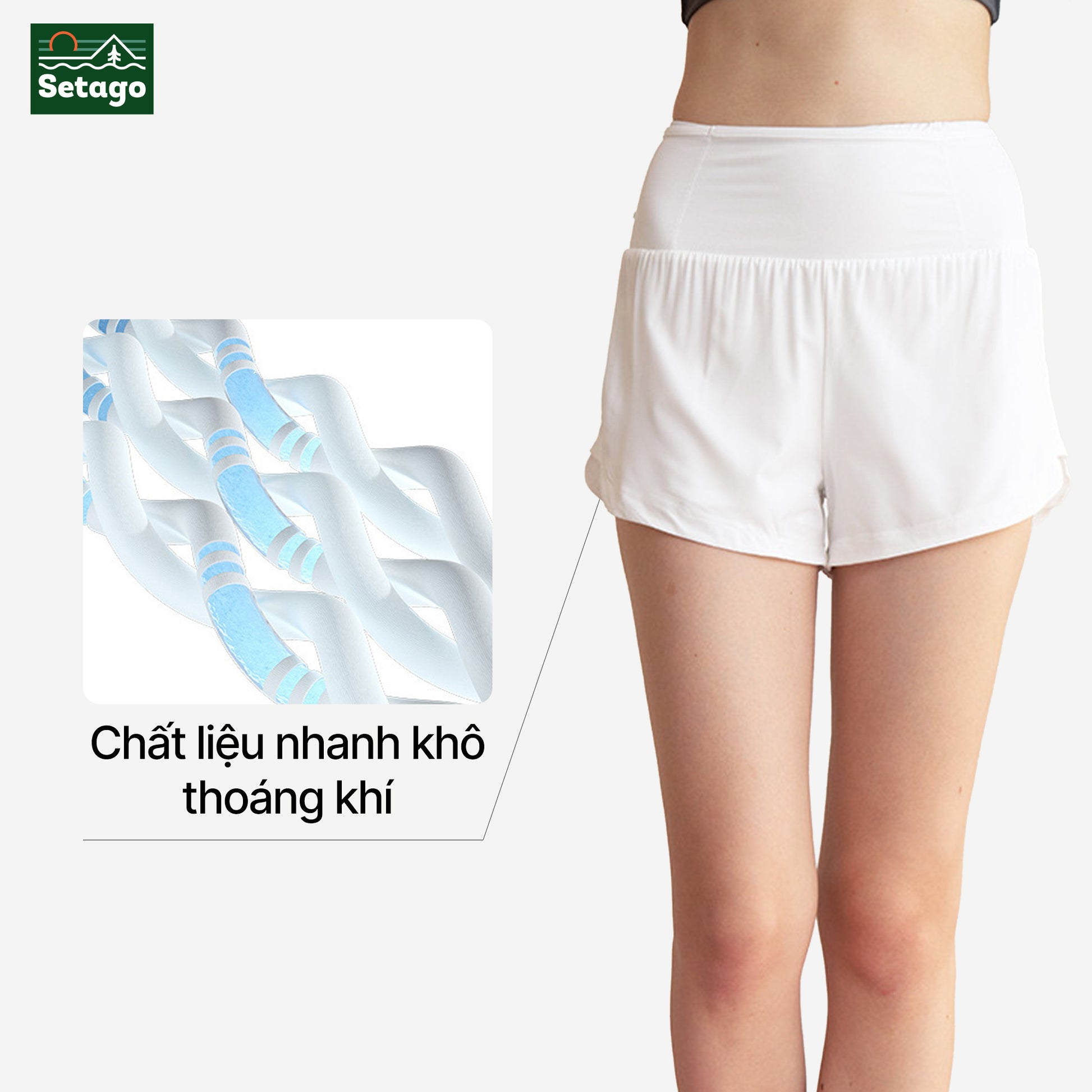 Quần short thể thao nữ 2 lớp InOut - 2 lớp co giãn, thoải mái chuyển động