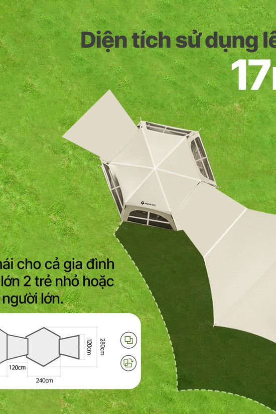 Lều tự bung Nomora, không gian lớn - chống nắng, mưa, cản gió