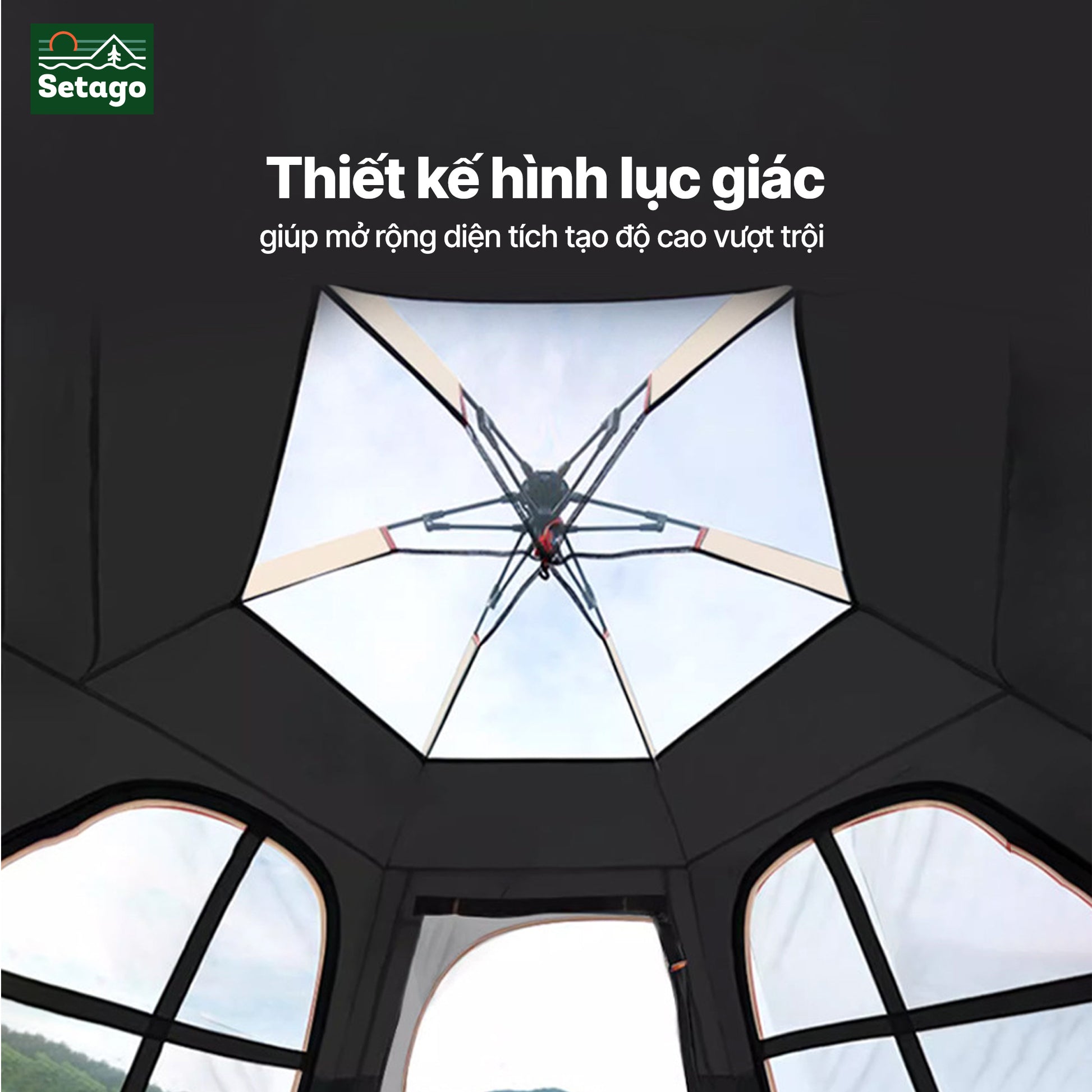 Lều tự bung Nomora, không gian lớn - chống nắng, mưa, cản gió
