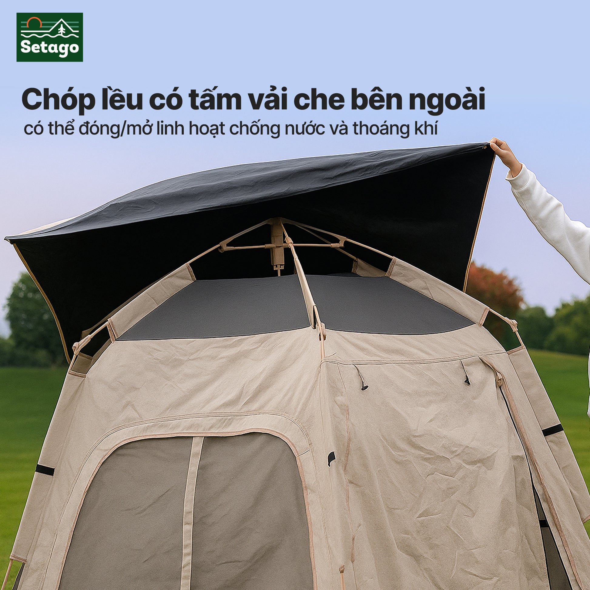 Lều tự bung Nomora, không gian lớn - chống nắng, mưa, cản gió