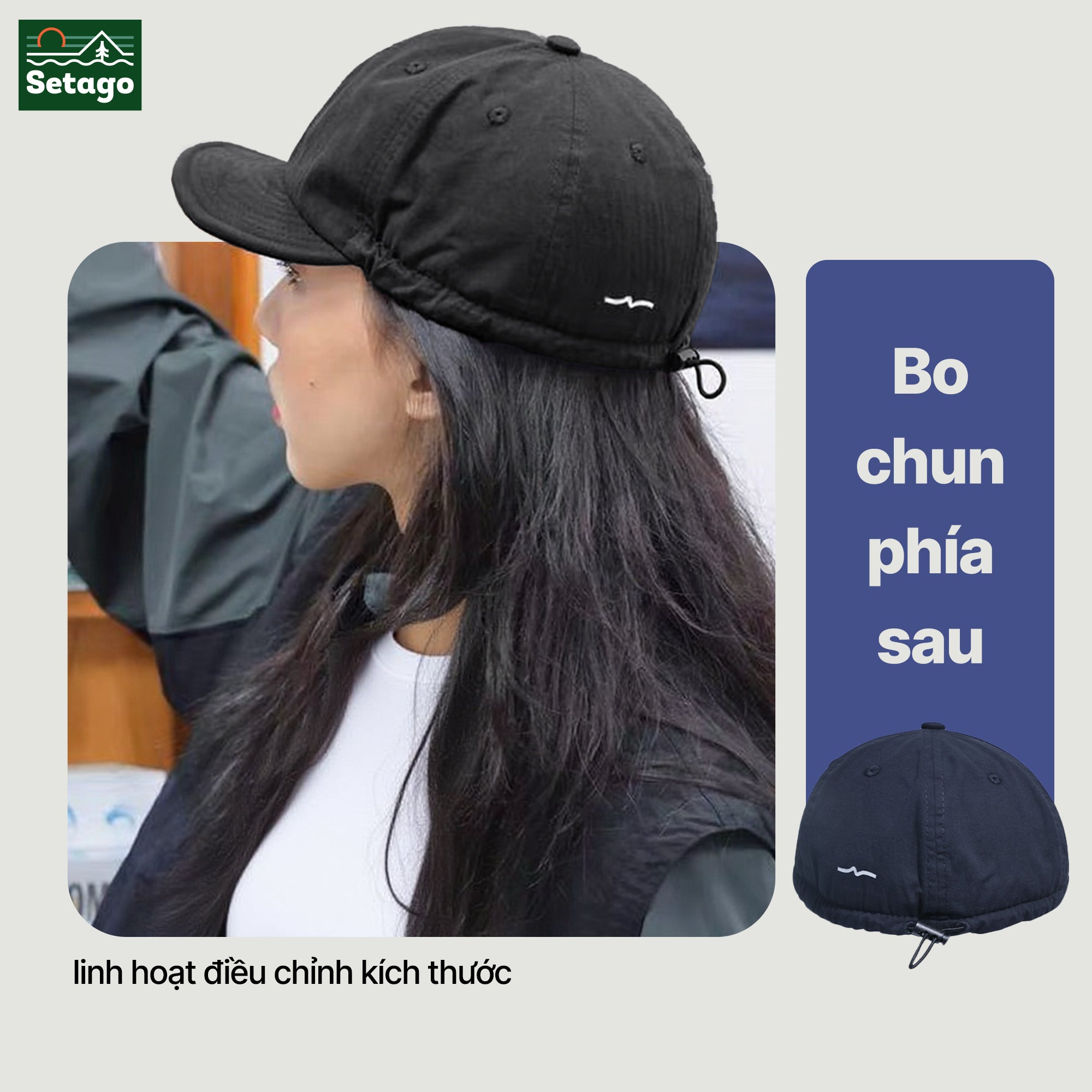 Mũ lưỡi trai bo chun Loopi - linh hoạt, thời trang