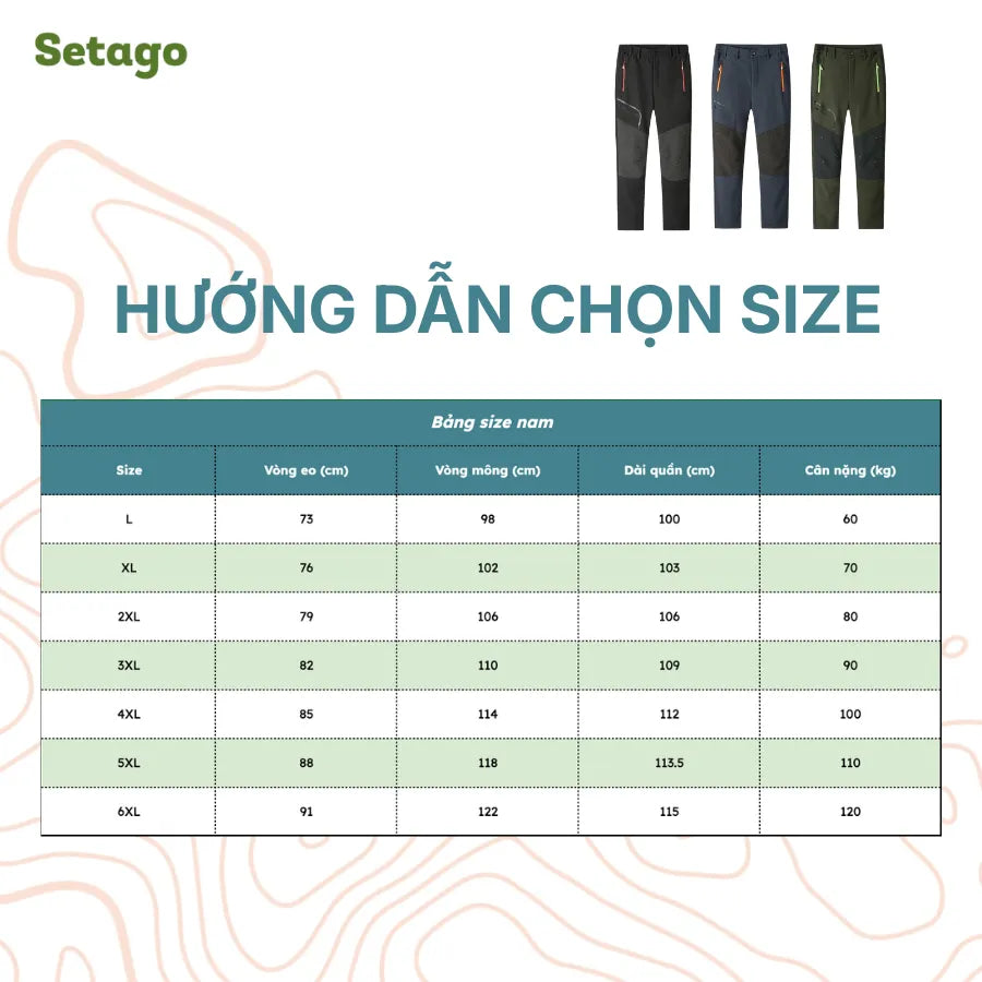 Quần leo núi lót nỉ mùa đông Alaska - Giữ ấm, trượt nước, chống mài mòn