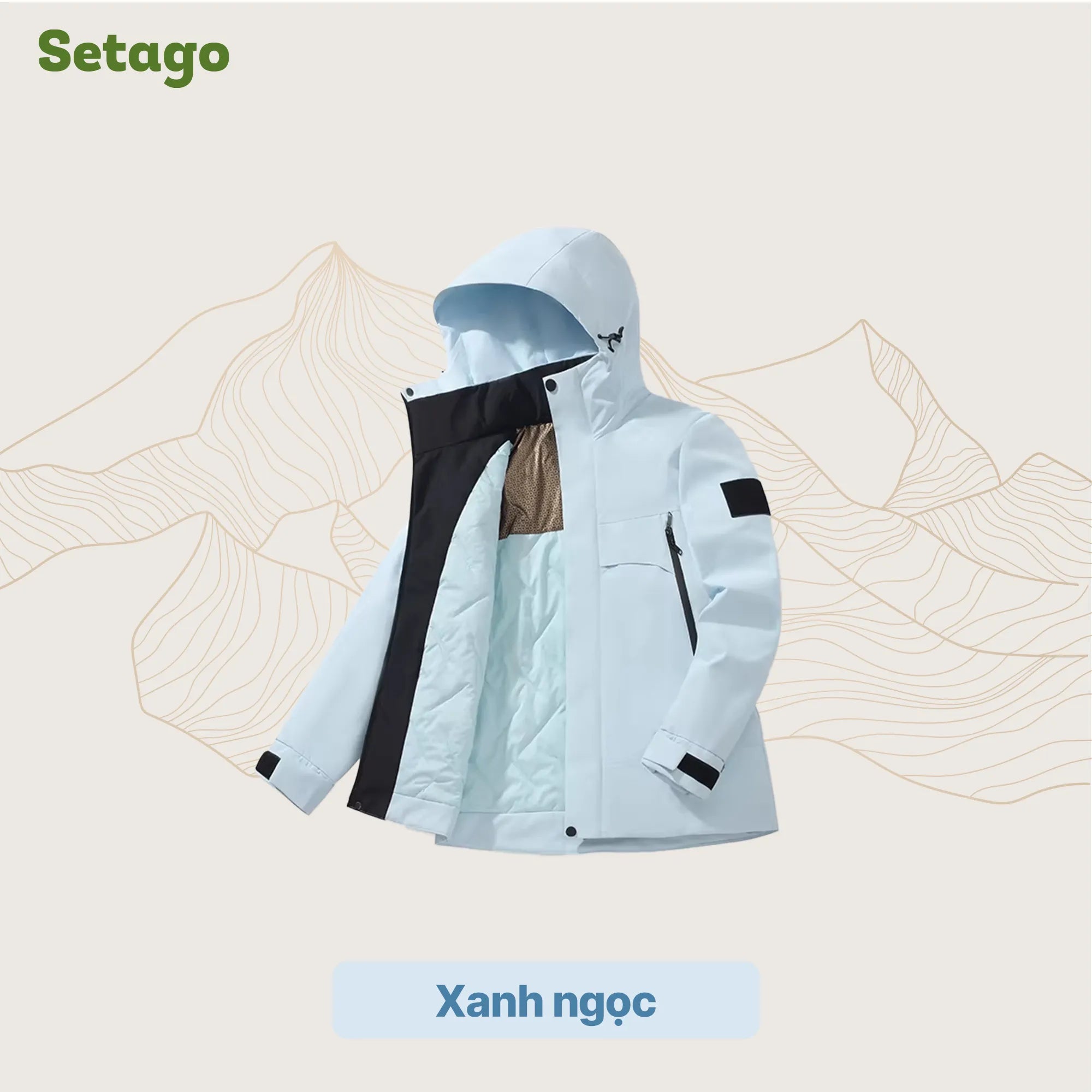 Áo khoác phao dã ngoại lông cừu kháng nước gọn nhẹ Stormer