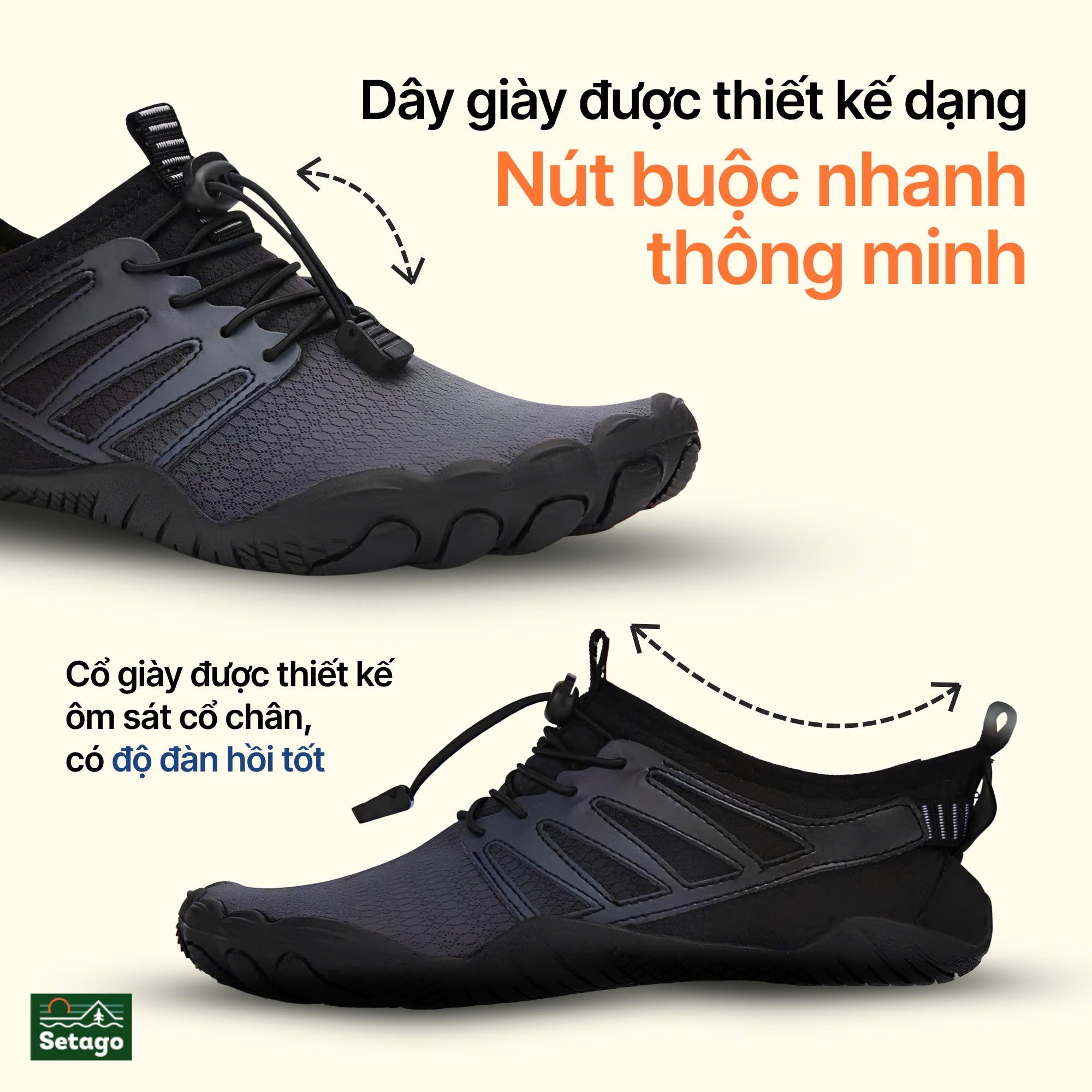Giày lội nước, lặn biển - thoáng khí, chống trượt, đàn hồi