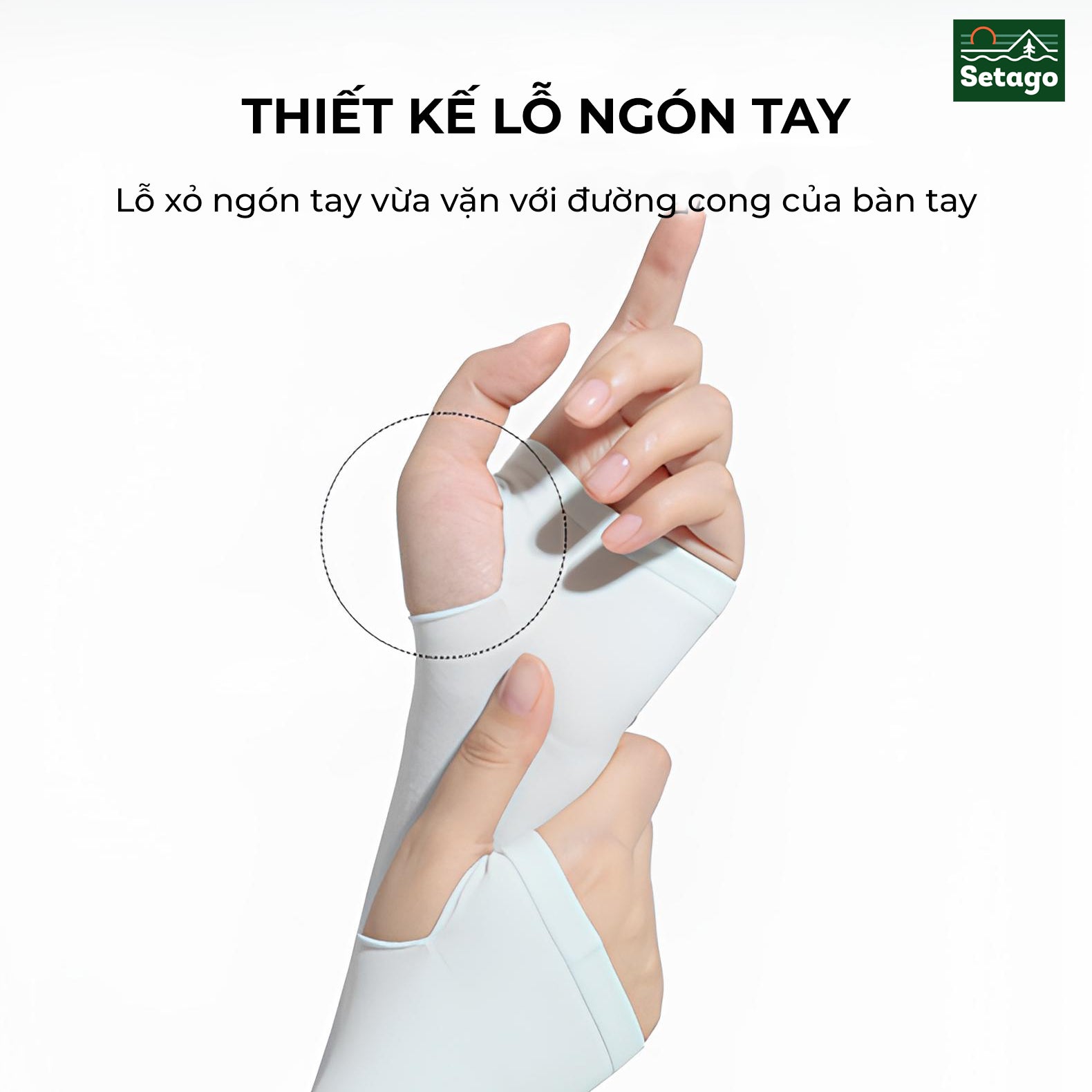 Găng tay chống nắng SPF 50+ chất vải lụa băng co giãn, mát lạnh, thấm hút nhanh khô