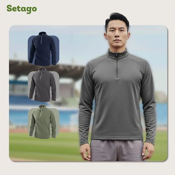 Áo dài tay half-zip lót nỉ mỏng thu đông Haven