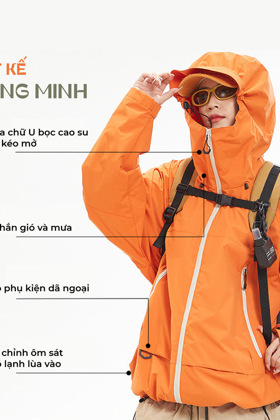Áo khoác dã ngoại Venture - vải Teflon 3 lớp chống nước, chống bám, bẩn chống gió lạnh