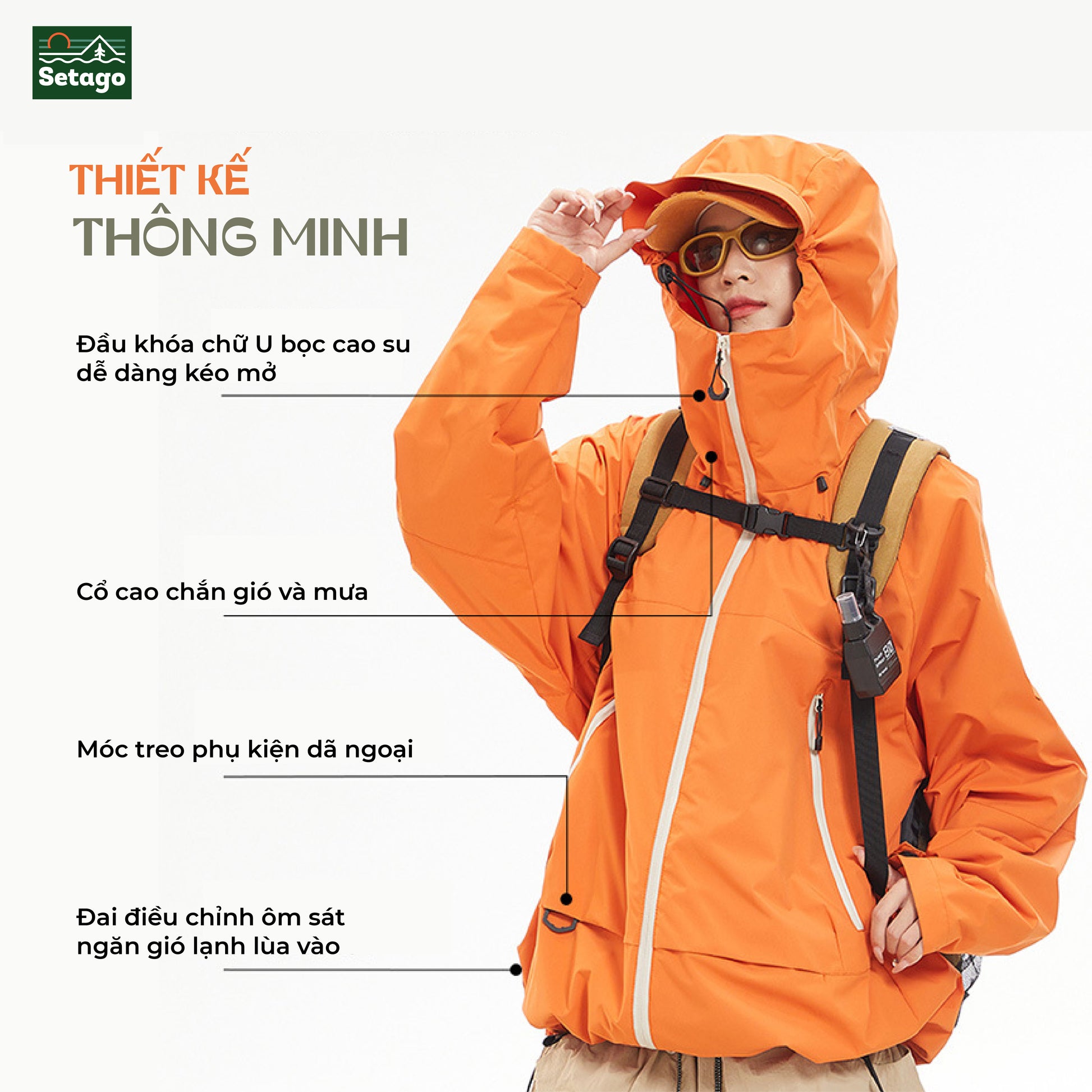 Áo khoác dã ngoại Venture - vải Teflon 3 lớp chống nước, chống bám, bẩn chống gió lạnh