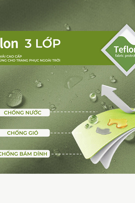 Áo khoác dã ngoại Venture - vải Teflon 3 lớp chống nước, chống bám, bẩn chống gió lạnh