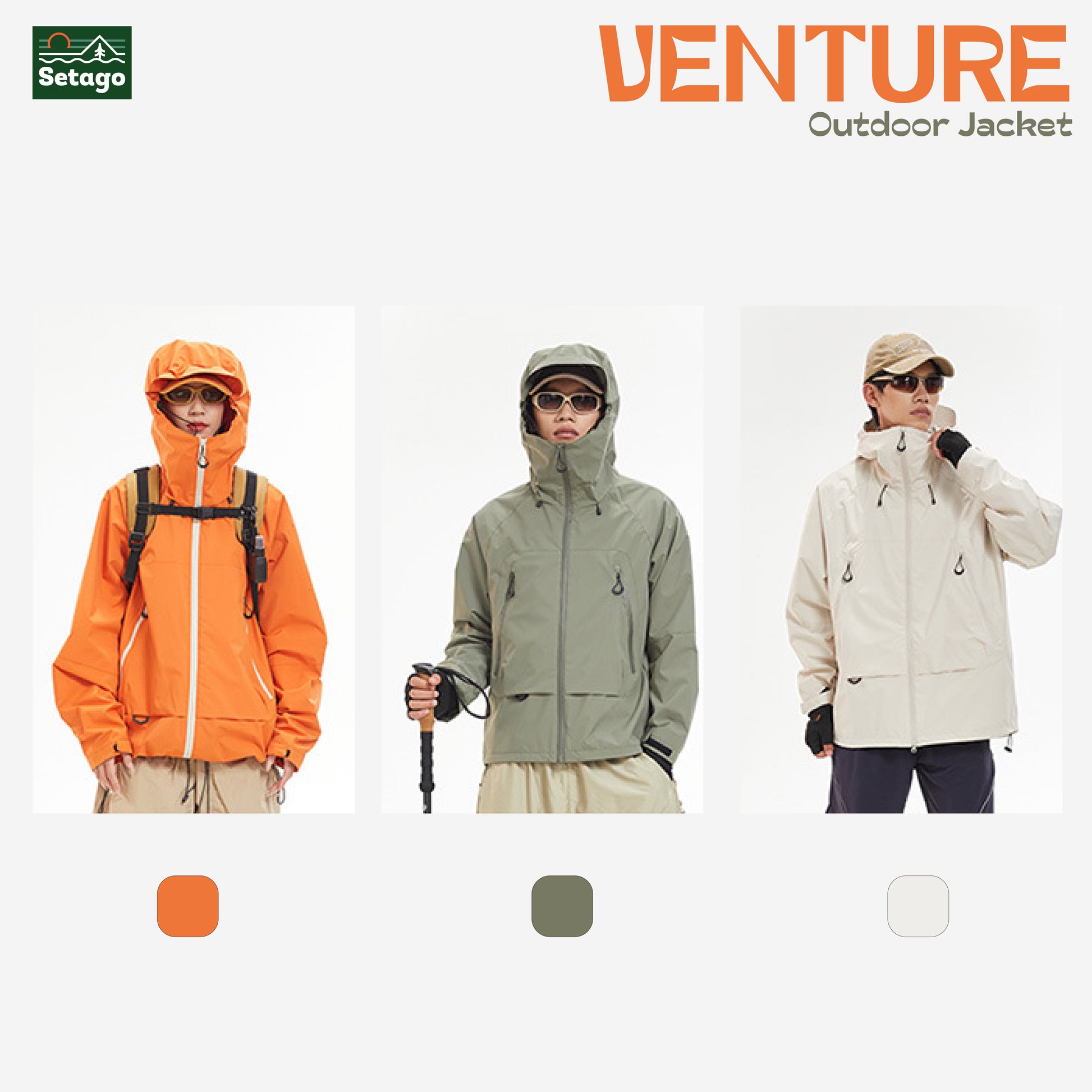 Áo khoác dã ngoại Venture - vải Teflon 3 lớp chống nước, chống bám, bẩn chống gió lạnh